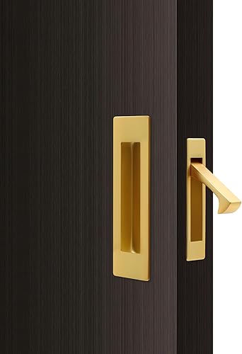 Miniatura 14 de Dontay Manijas de Puerta Corrediza de Bolsillo, Herrajes de Puerta de Bolsillo de Acero Inoxidable 304 Sin Seguro, Tiradores de Dedo Empotrados al