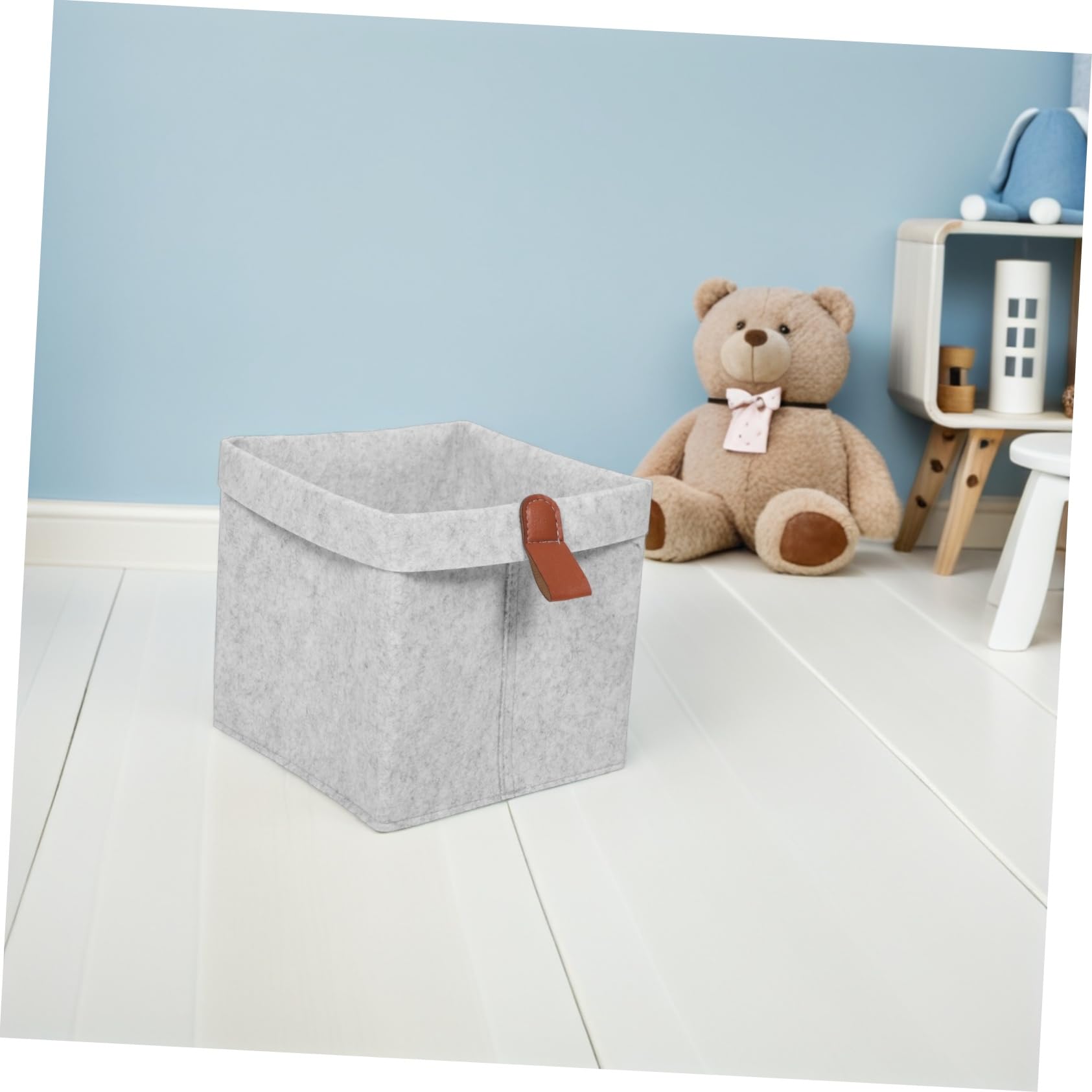 6 Stück Packung Faltbare Filz Aufbewahrungsbox Würfelform Leichtes Design Platzsparend mit Aufhänger für Kinderzimmer und Schlafzimmer