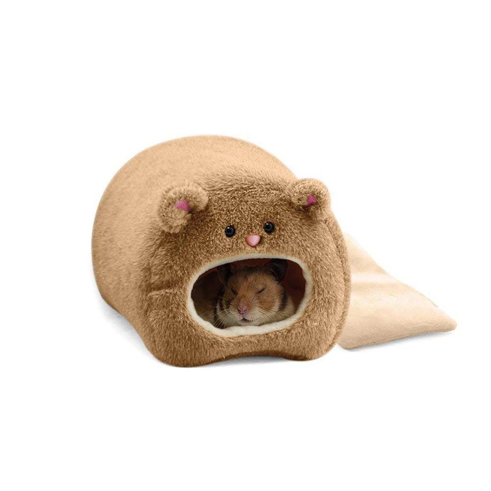 BharatBazaar Hamster Bed Hamster Hideout, Cozy Small Animal House for Winter Warmth, Hanging Hammock Design for Space Saving, Soft Plush Material in Brown Color, 11 cm x 11 cm x 8 cm Size-image-19