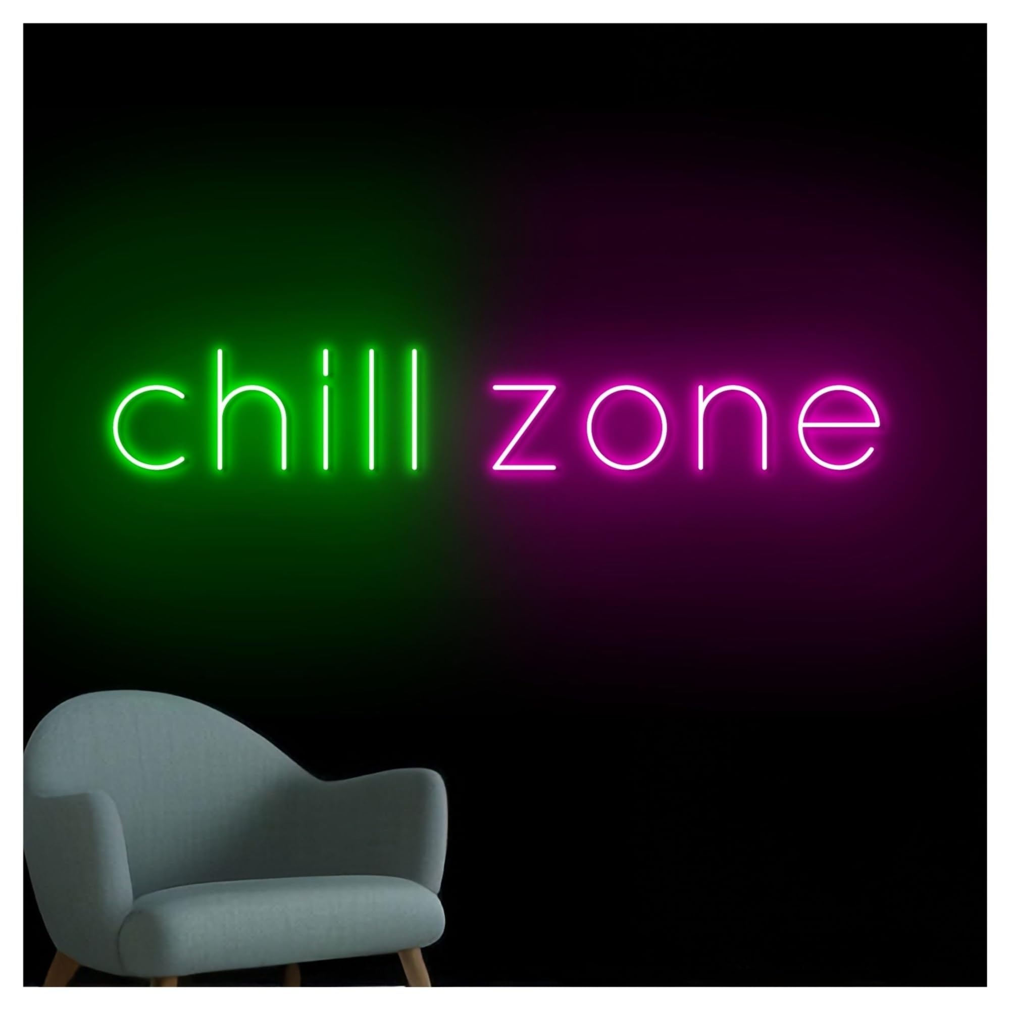Decoración Lámparas Letrero De Neón Chill Zonepara Decoración Pared Hogar, Bar, Pub, Escaparate, Entrada Negocio, 50cm