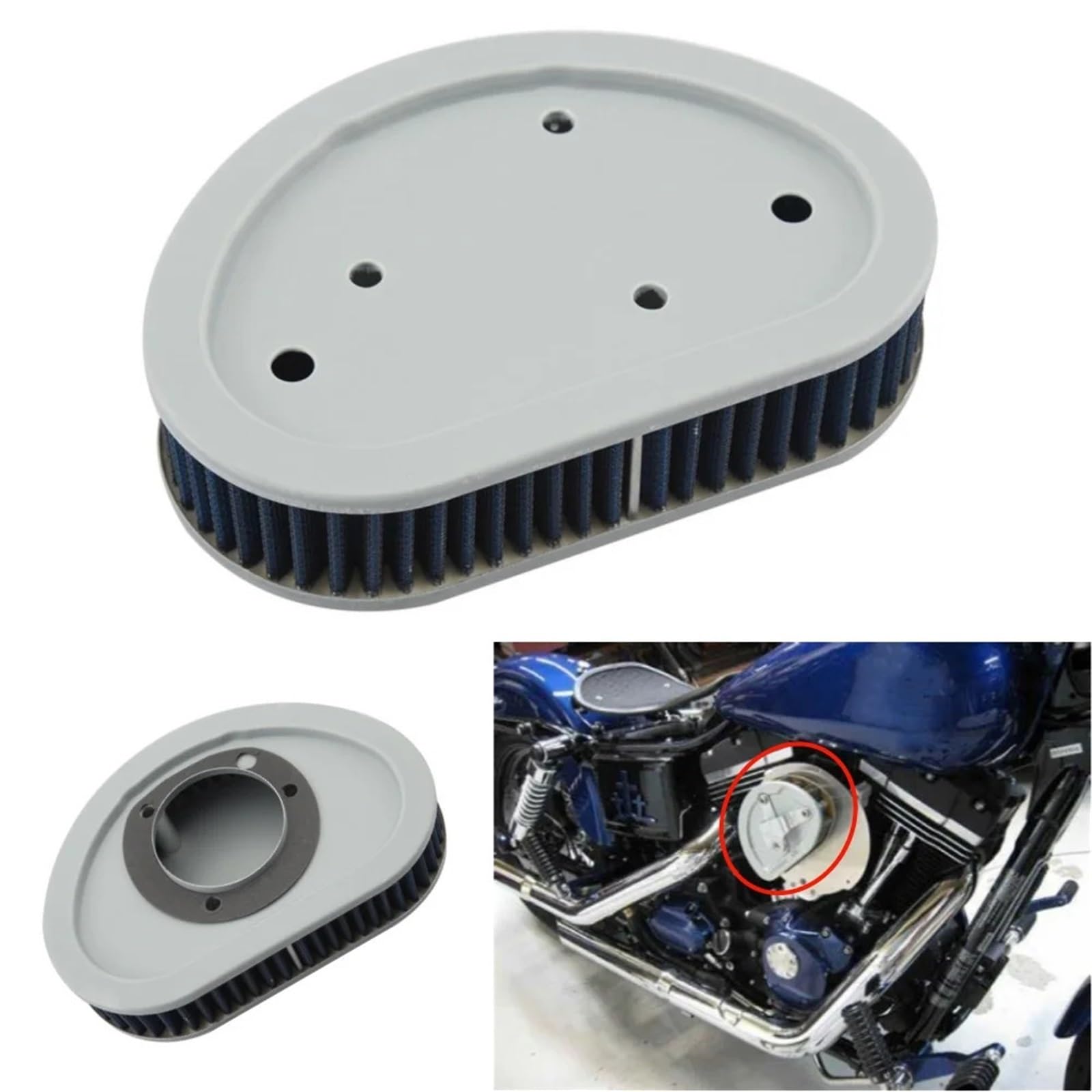 Kompatybilność z Pit Bike crossowym‌ Filtr powietrza dolotowego motocykla Flow Air Cleaner pasuje do Harley Dyna Fat Bob Super Glide Low Rider FXDWG 2008-2015
