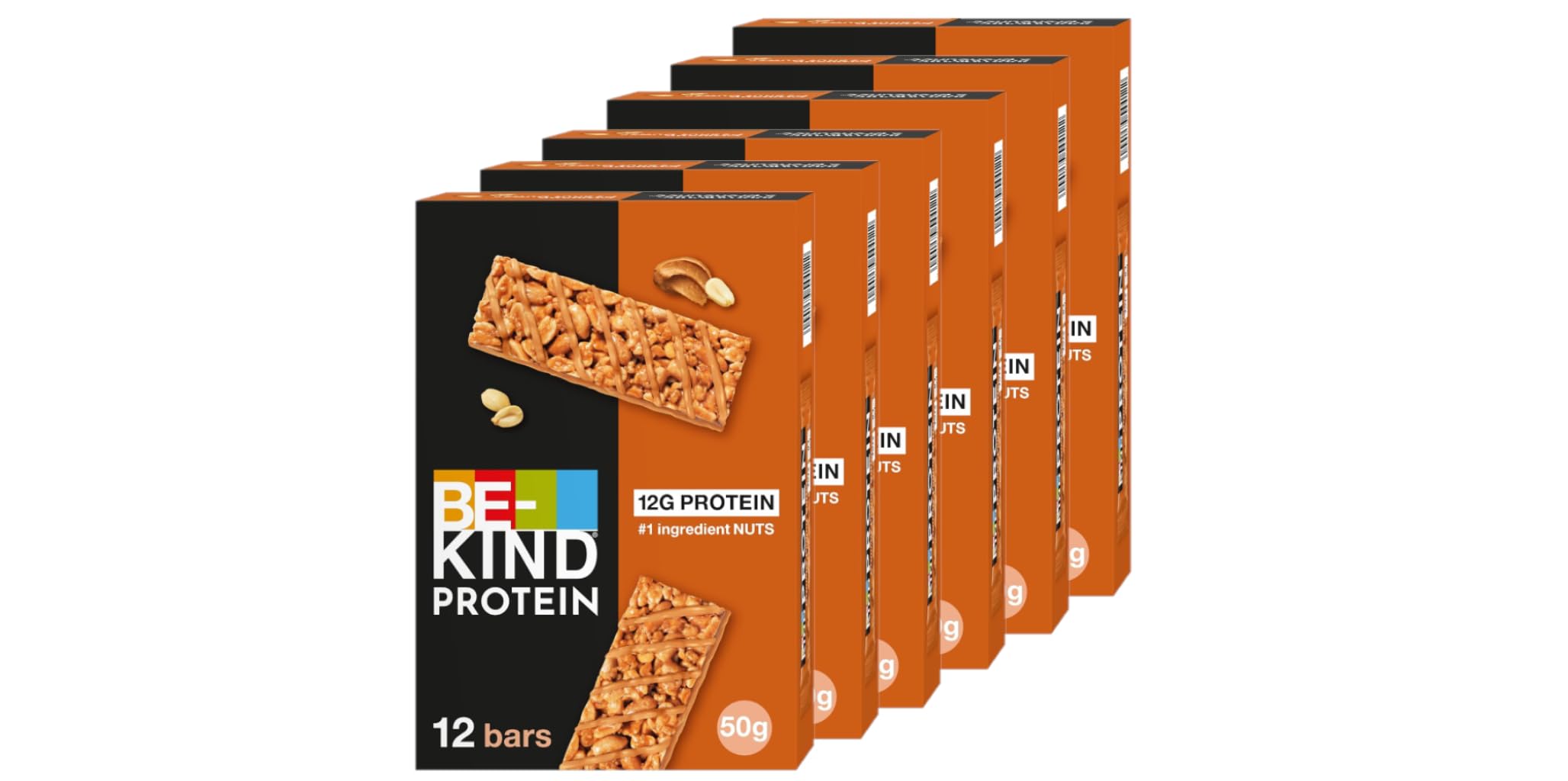 BE-KIND Protein Crunchy Peanut Butter 6x12x50g I Nussriegel I Peanut Butter I Erdnussbutter I Riegel I Glutenfrei