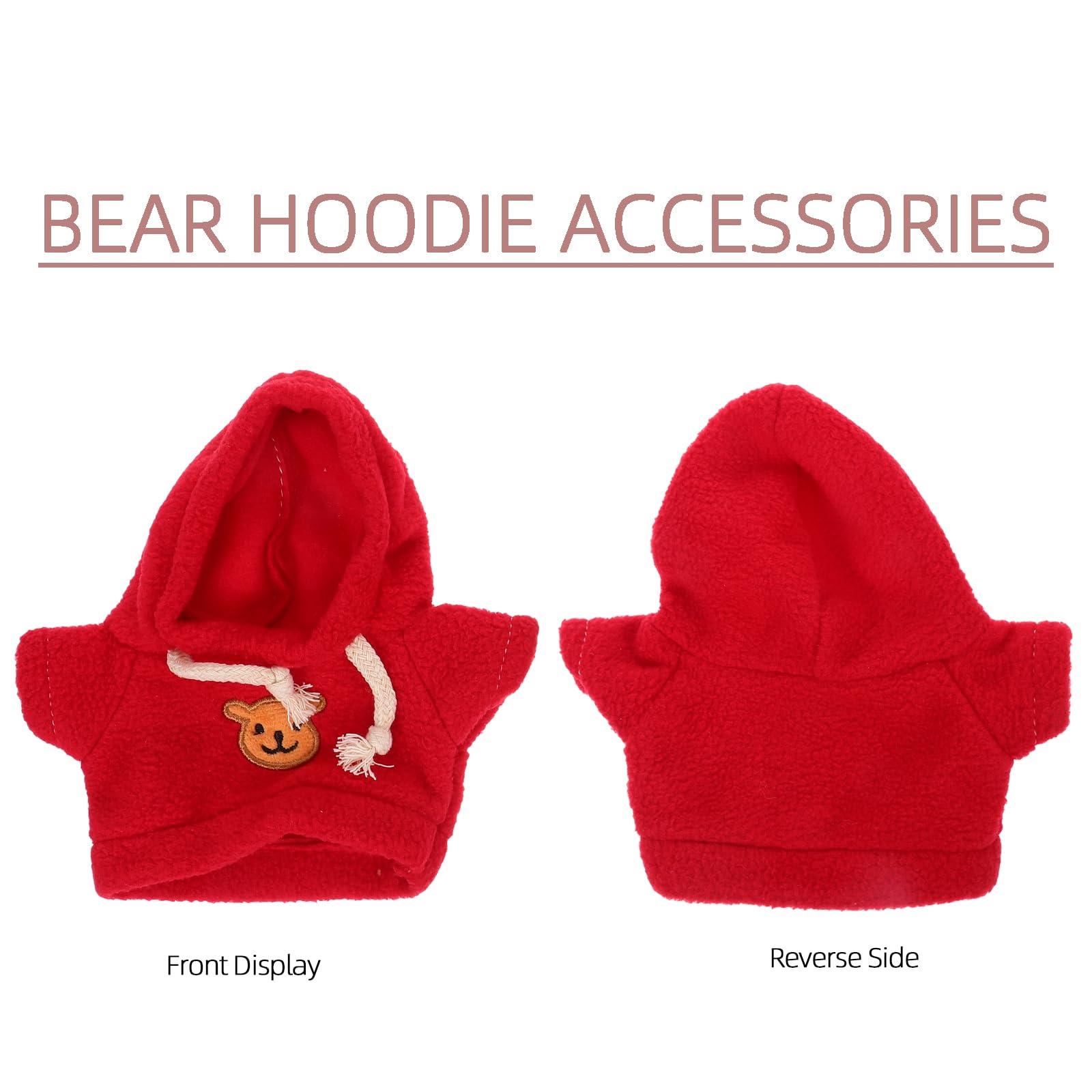 Toyvian Bear Doll Clothes 4Pcs Mini Hoodies Set for Stuffed Animal Dress up Accessories Soft Sweatshirts for Kids Play - Image 3
