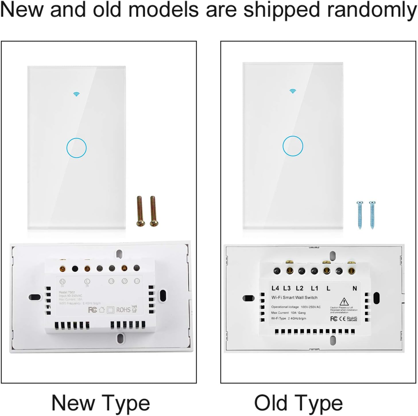Wi-Fi Wall Switch, WiFi Remote Control Switch WiFi Touch Screen Switch Single Circle for Alexa for 1‑Way AC 90‑250V (White)