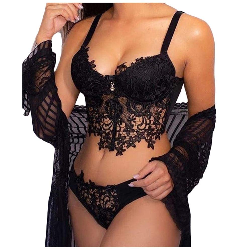 Set Perizoma in Pizzo Ricamato da Donna Intimo Sexy