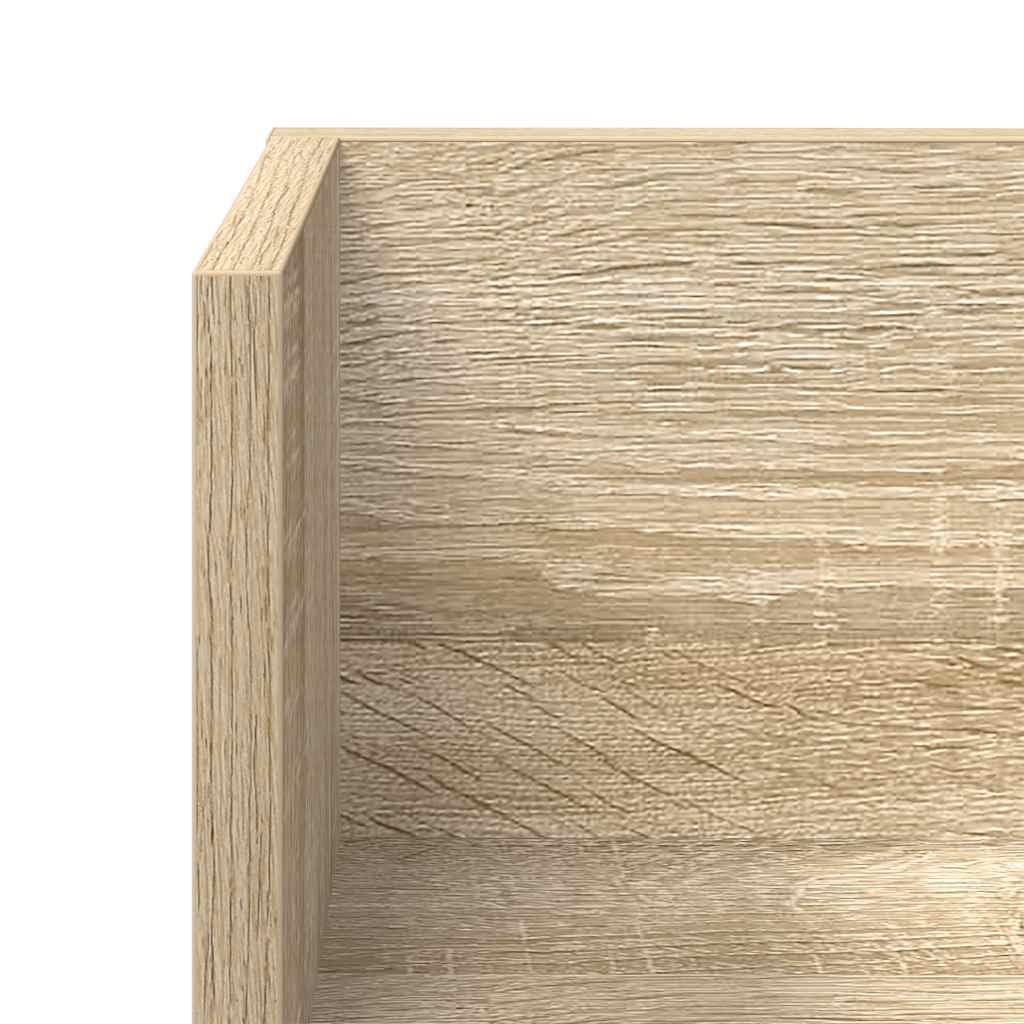 Regały ścienne, zestaw 2 sztuk, dąb Sonoma 75 x 16,5 x 16,5 cm, materiał drewnopochodny, kształt litery L, uniwersalne wiszące półki do salonu, sypialni, łazienki, nośność 20 kg