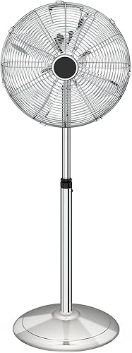Simple Deluxe Ventilador de pie de 16", alturas ajustables, ocilación horizontal 75°, 3 velocidades de configuración, bajo ruido, ventilador