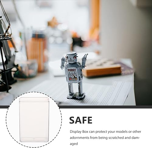 Miniatura 7 de FOMIYES 5 cajas de almacenamiento de figuras de acción, gabinete de exhibición de plástico transparente para figuras coleccionables, organizador de