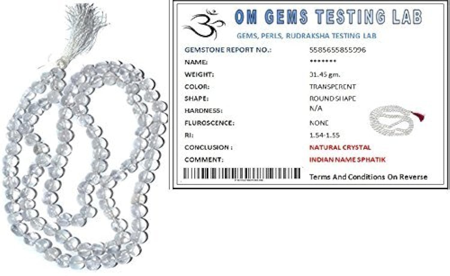 Discount4productDiscount4product Crystal Sphatik Mala (8x6x2cm, Transparent)