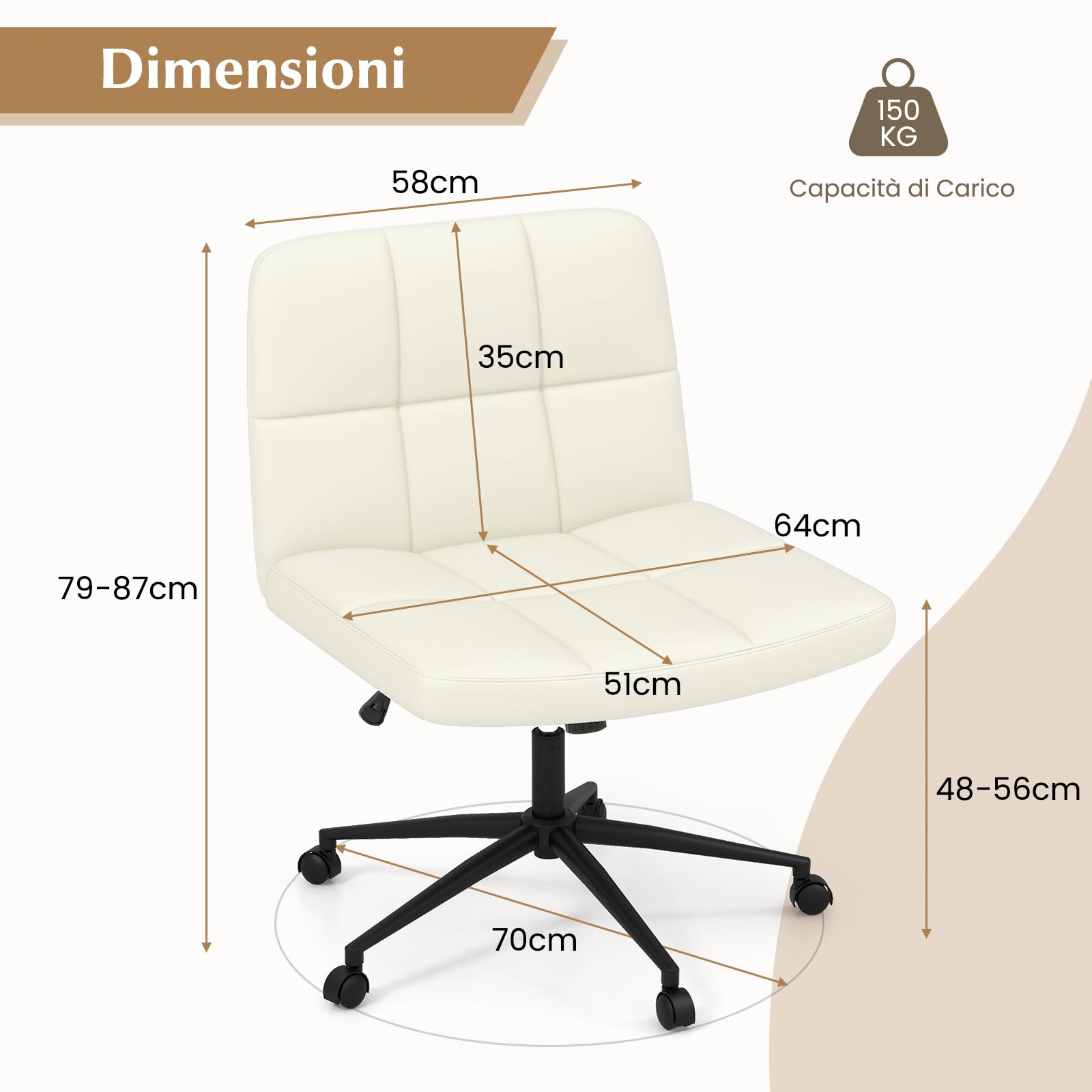 Yaheetech Sedia/Poltrona Ufficio Ergonomica Schienale Alto Reclinabile in Tessuto Traspirante da