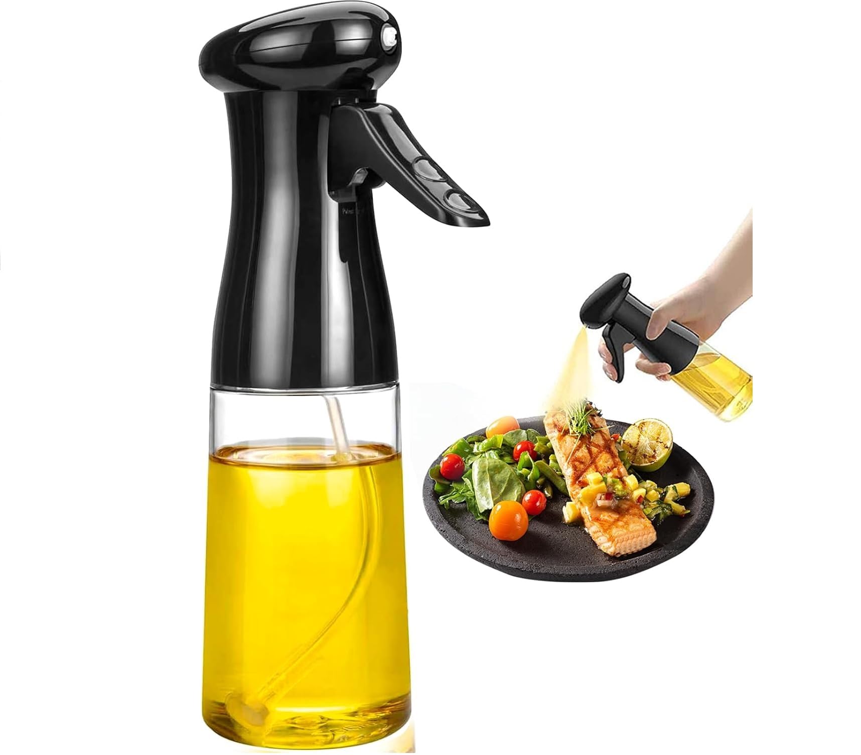 Olive Oil Sprayer for Cooking, Olive Oil Glass Sprayer Mister, Food-Grade Portable and Vinegar Spritzer dispenser Bottle with Funnel for BBQ/Kitchen/Salad(100ML)