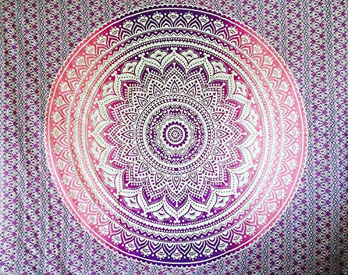 AVA Collections Tenture murale mandala faite à la main - Décoration murale - Petite affiche bohème - 101,6 x 76,2 cm (Violet) Cover