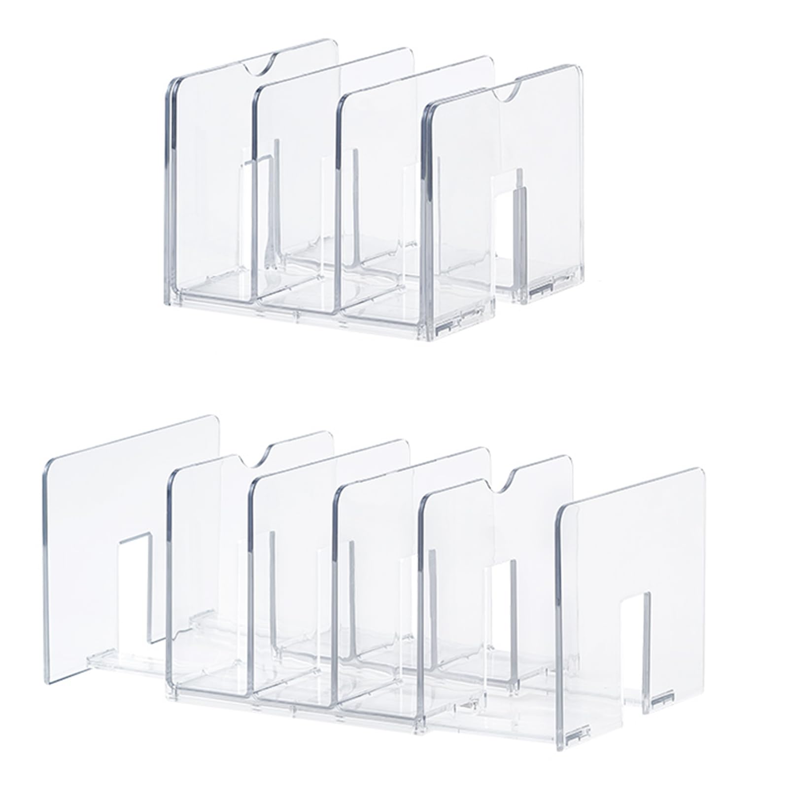Veki Telescópico Sujetalibros Estanteria, Antideslizante Sujeta Libros Estanteria, Ajustables Separador de Libros, Organizador de Escritorio para Hogar, Oficina, Biblioteca (Transparent, 2 Piezas)