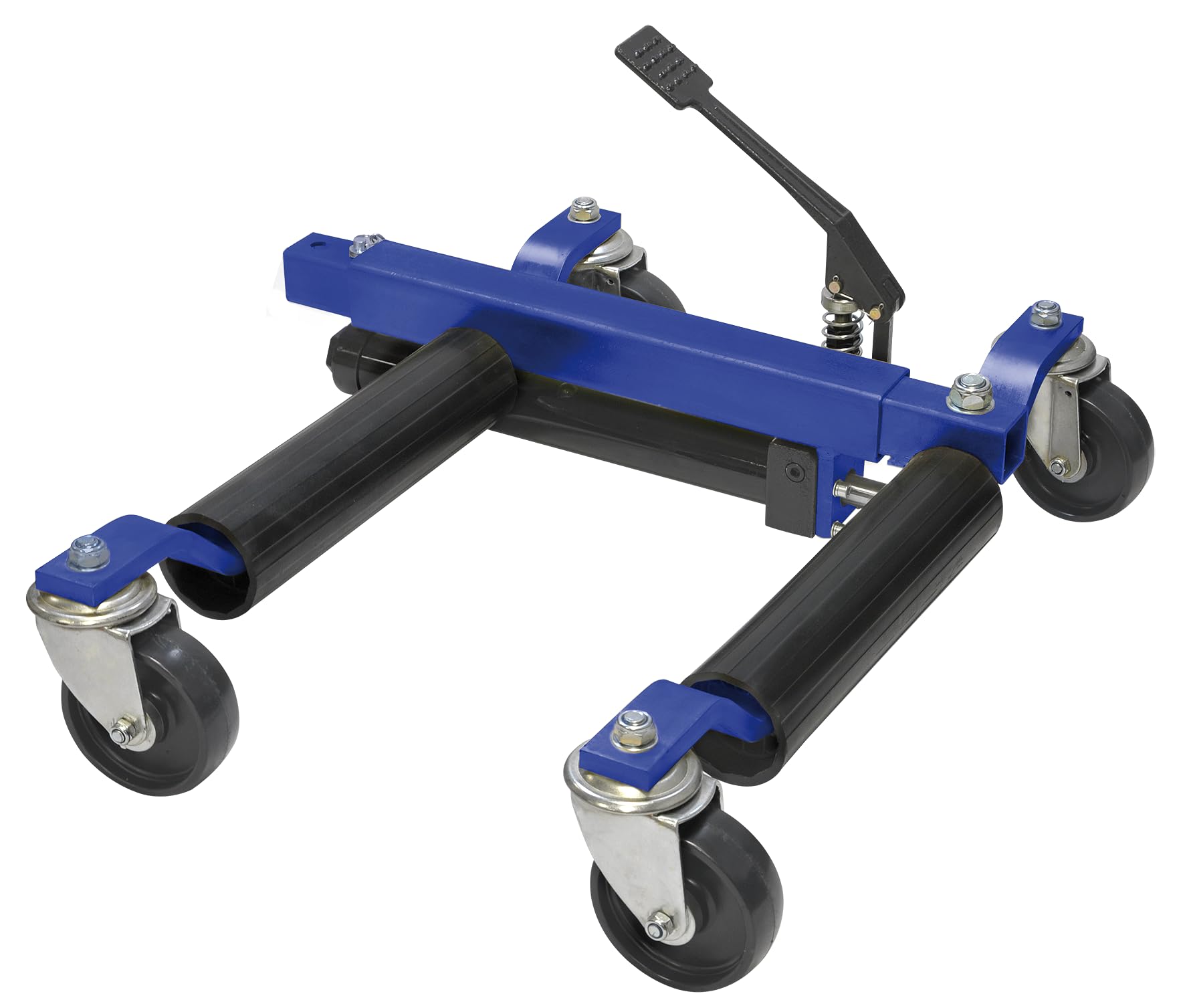 SW-Stahl 20720L Rangierwagenheber hydraulisch - 680 kg Wagenheber | Autoheber fuer Reifen bis 225 mm - Fusspedal - 4 Lenkrollen - Tragkraft 680 kg - Werkstatt Rangierhilfe fuer PKW