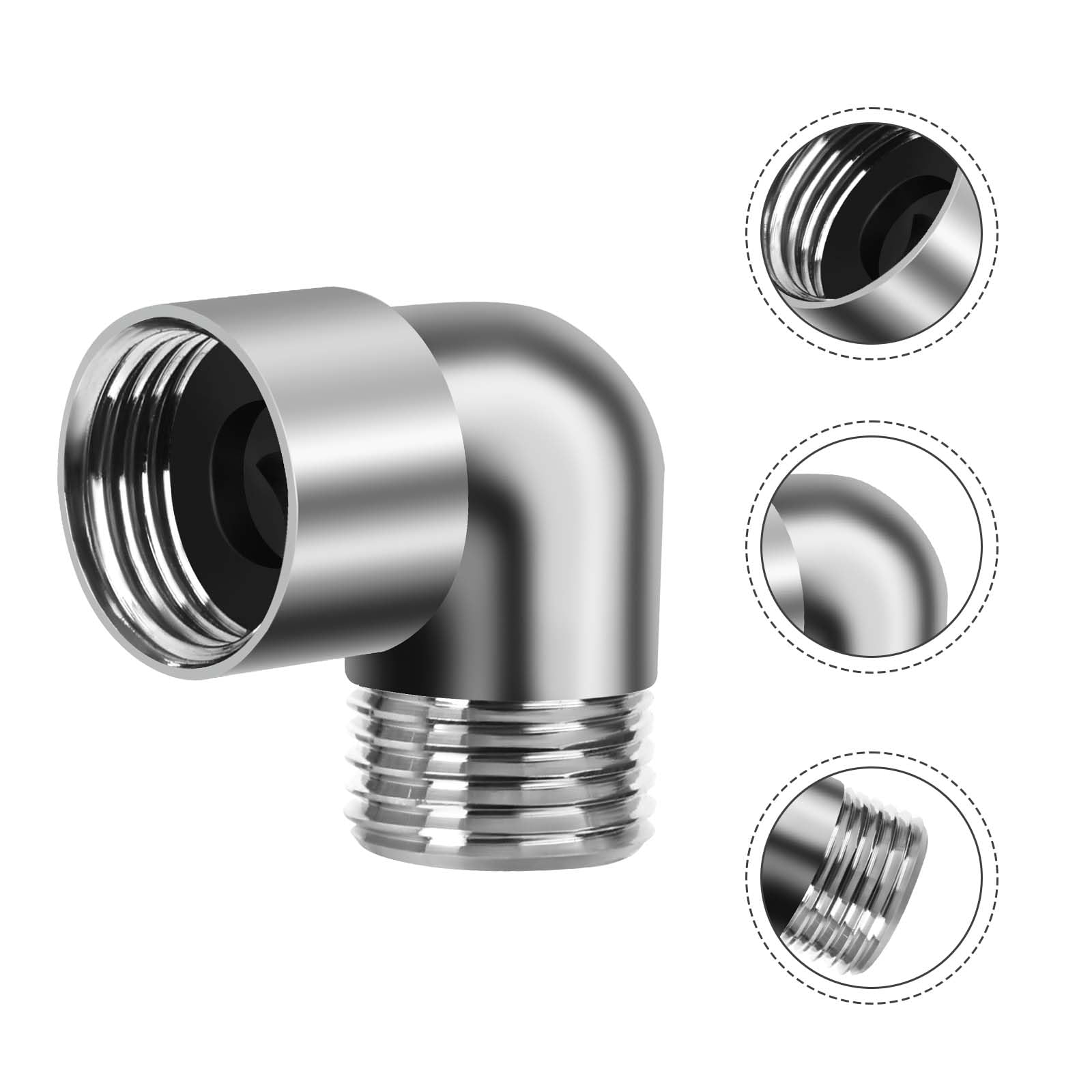HENGBIRD 90° Duschkopf-Adapter Aus Messing – Für 1/2 Zoll Schlauch, Mit Dichtung, Gelenkig Drehbar
