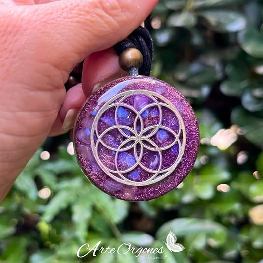 Orgone Necklace Seed of Life Healing Crystals Protection 