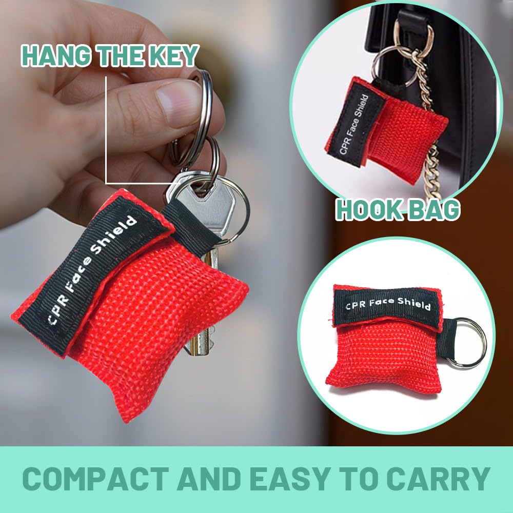 Pocket Mask 10 Pezzi Rosso Lunghezza 5Cm Larghezza 5.5Cm Mascherina Respirazione Primo Soccorso Bocca A Bocca