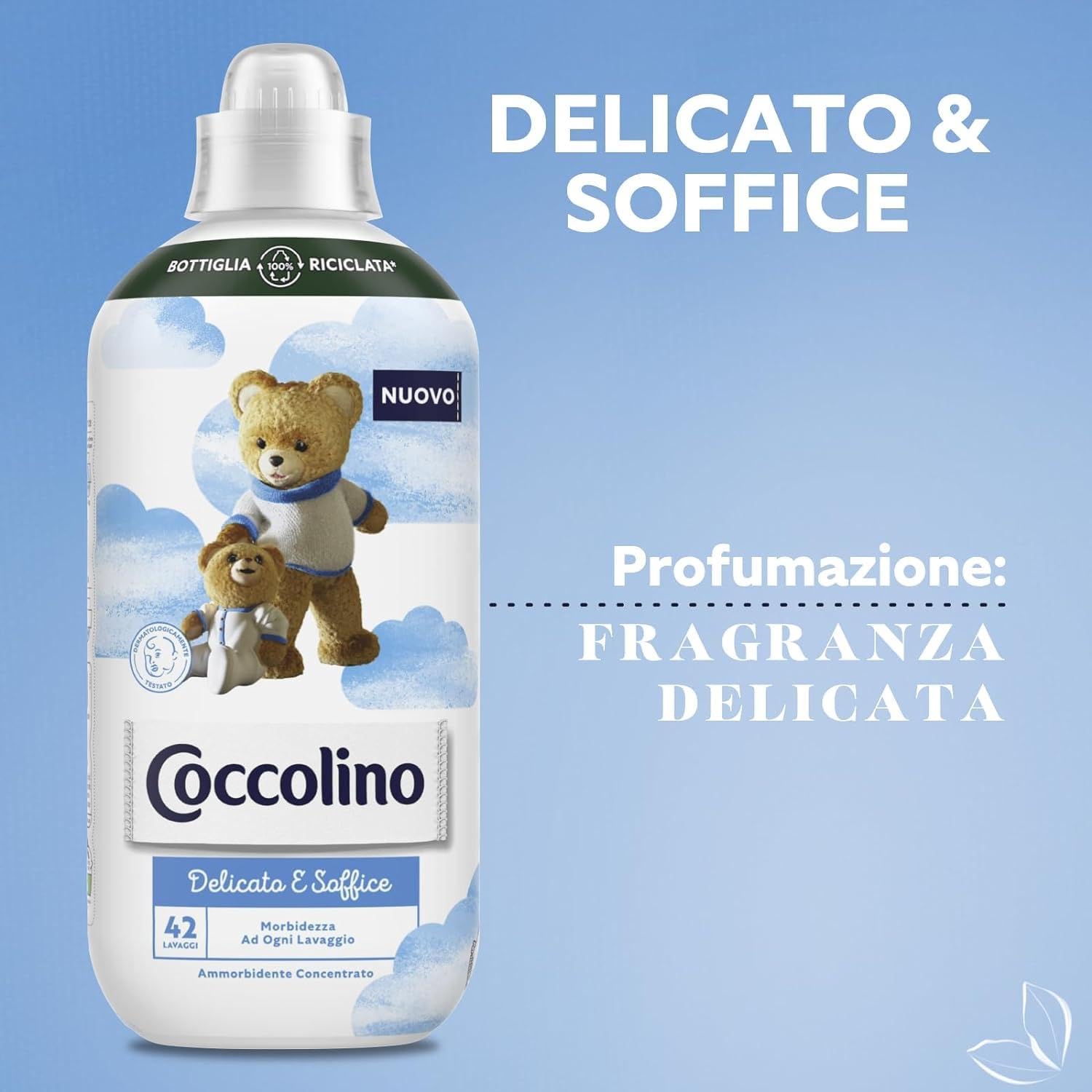 Coccolino Ammorbidente Concentrato Delicato e Soffice, Ipoallergenico e Dermatologicamente Testato, Formato Fino a 336 Lavaggi, 8 Pezzi da 980 ml