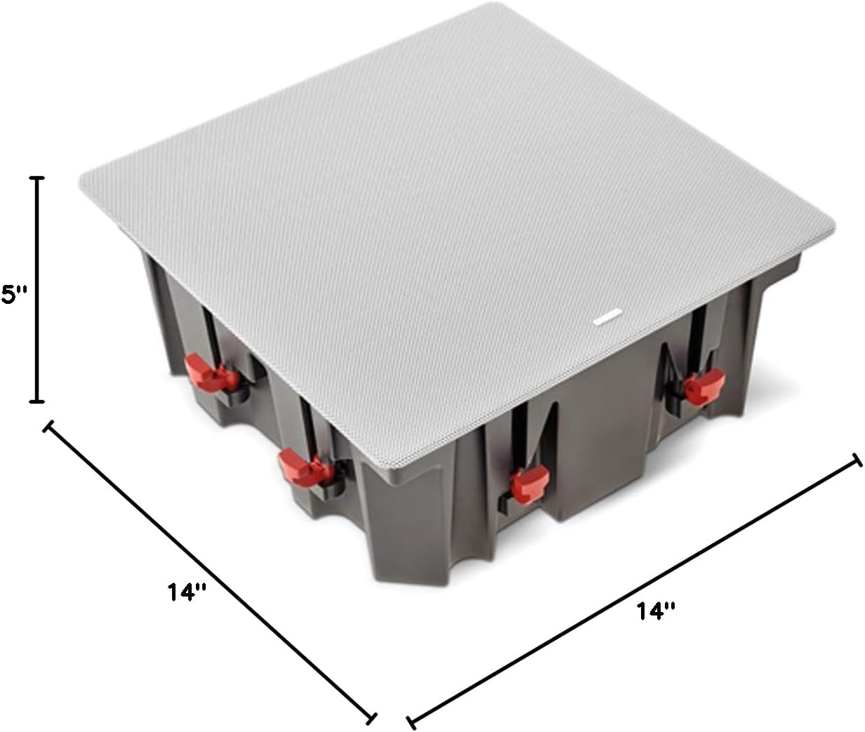 A compact, square-shaped product with multiple connectivity options.