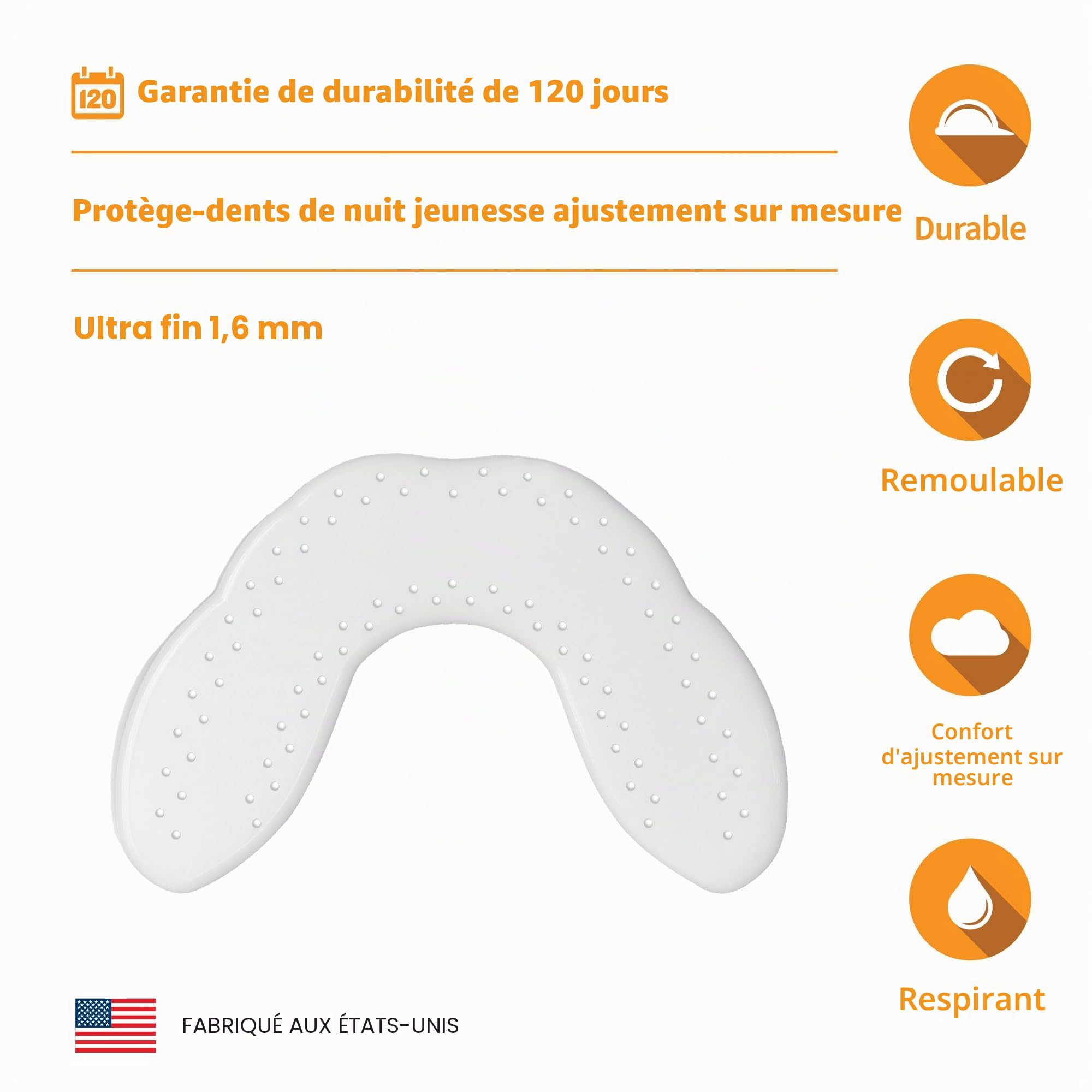 SOVA Protège-dents pour enfants Blanc neige
