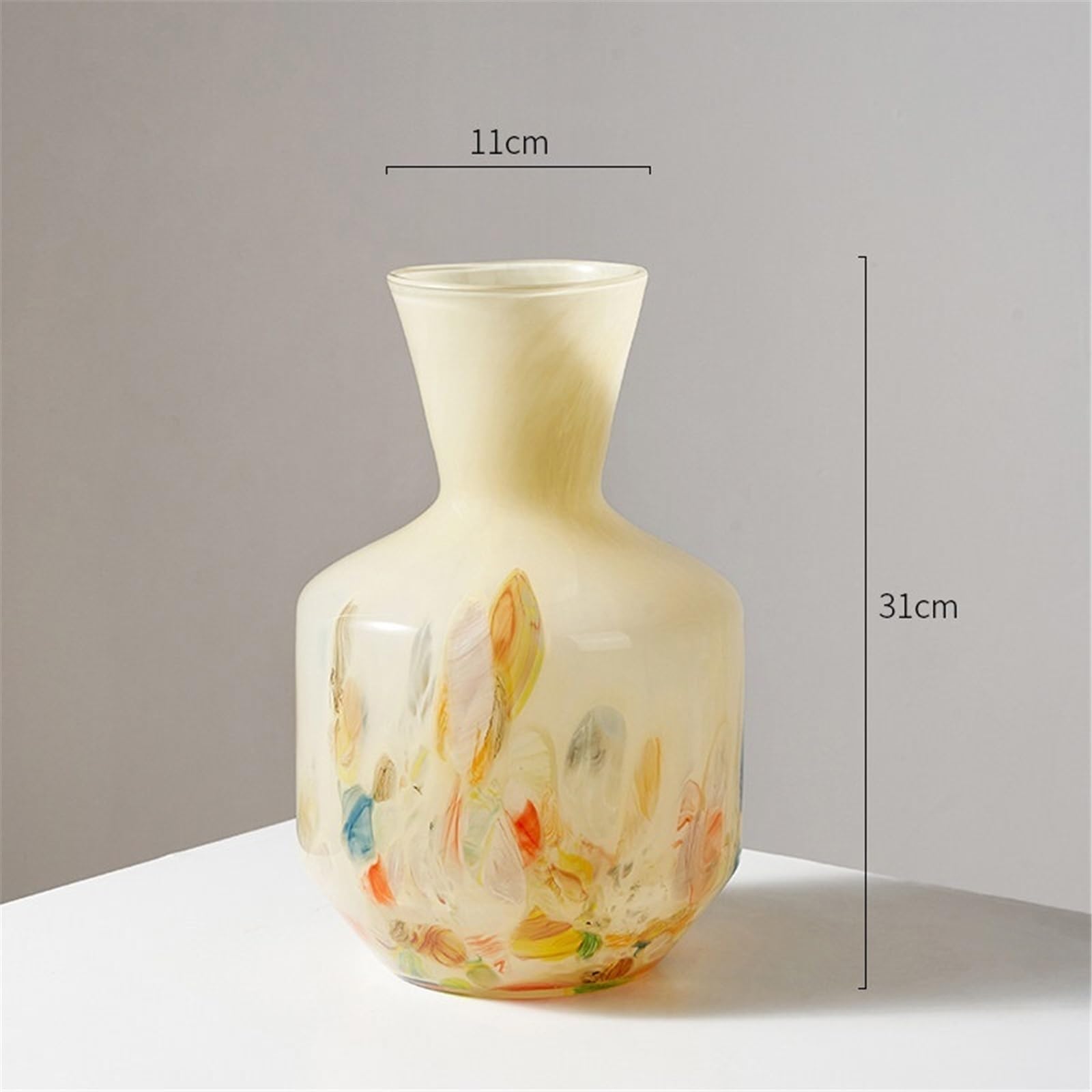 vasi per arredamento Vaso in vetro colorato alto 31 cm e apertura di 11