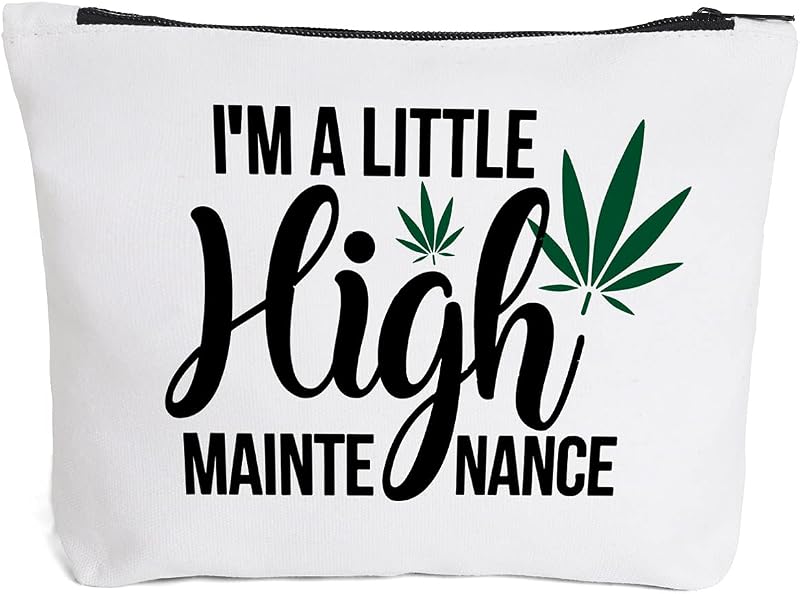 Necessaire de maquiagem com estampa de folhas IHopes+ e zíper