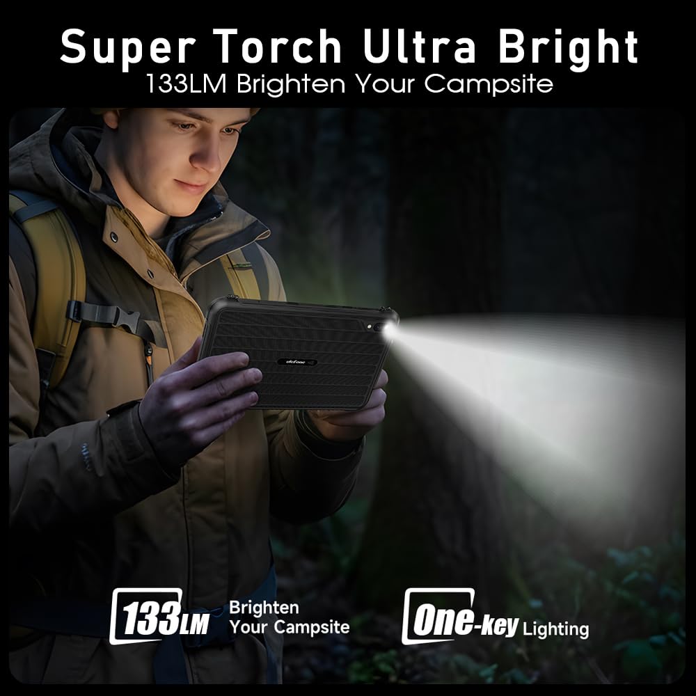 Ulefone Rugking PAD PRO 4G Outdoor Handy AI Tablet Android 16, 8.68 Zoll HD+ 16GB+128GB/2TB Outdoor Tablet, IP68/IP69K Wasserdicht Tablete 4G,5G WiFi,OTG,GPS,NFC,Face ID,2 Stereo-Lautsprecher,Schwarz