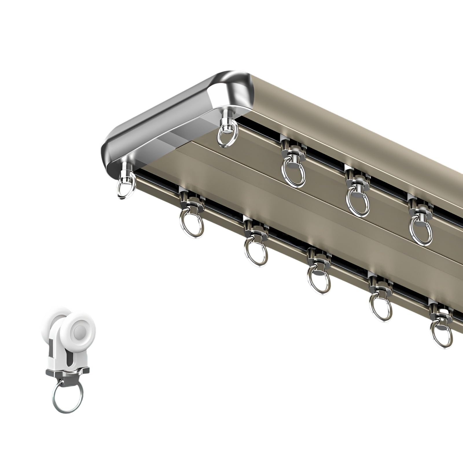 Deckenvorhangschiene, Verdickte Aluminium-Gardinenschiene, Decken- Oder Wandmontage-Vorhangschiene, Raumteiler-Gardinenstangen(A-1,120cm)