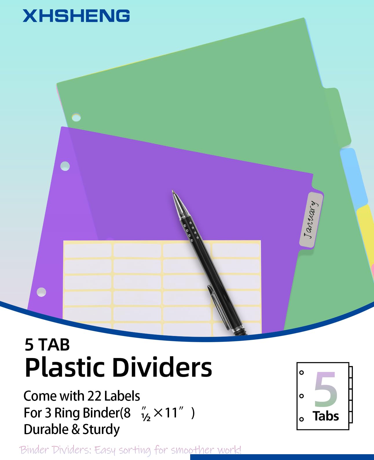 Snapklik.com : 3 Set Dividers For 3 Ring Binders,5 TAB Binder Dividers ...