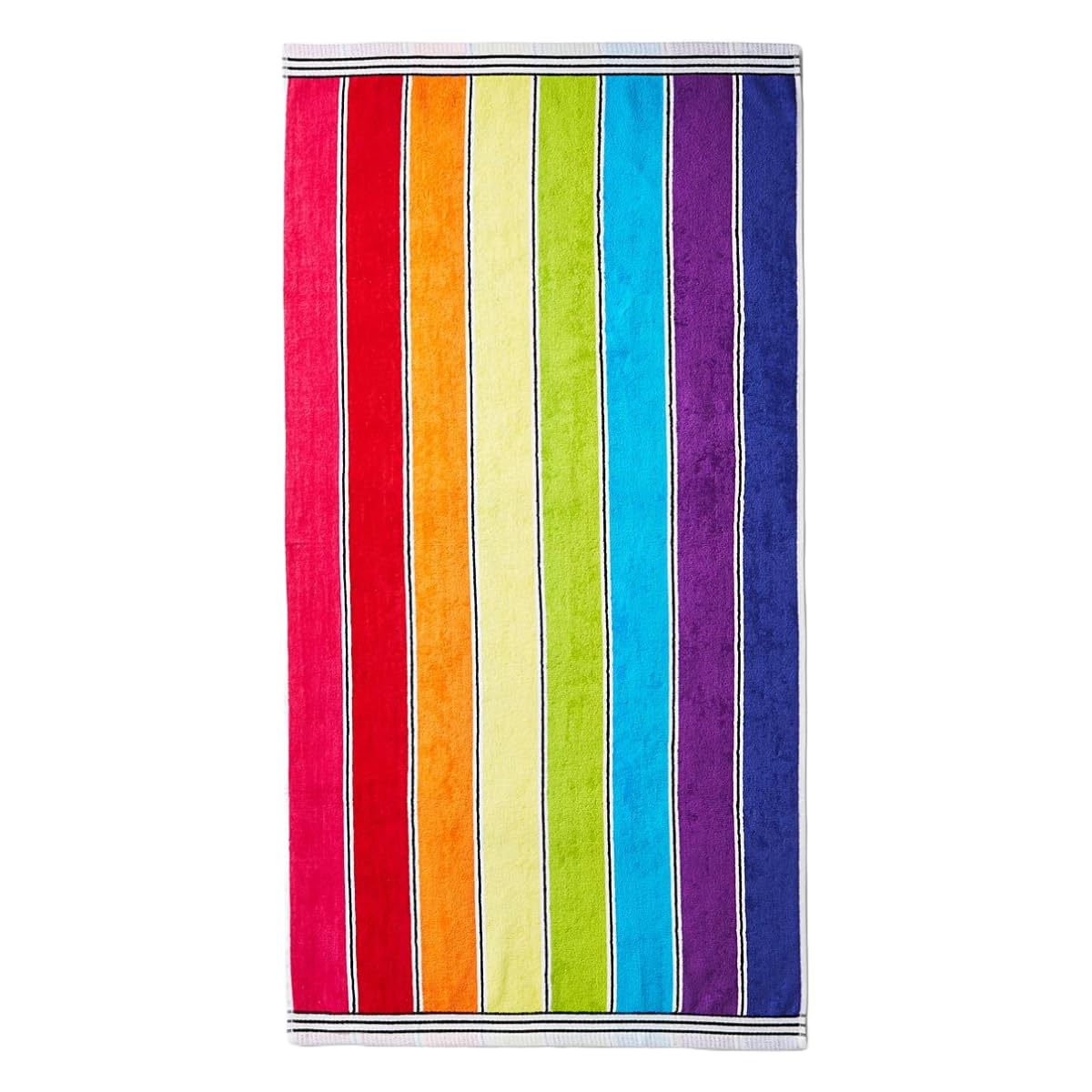 Allure Bath Fashions Rainbow Stripe Beach Towel100% Cotton from B&Q