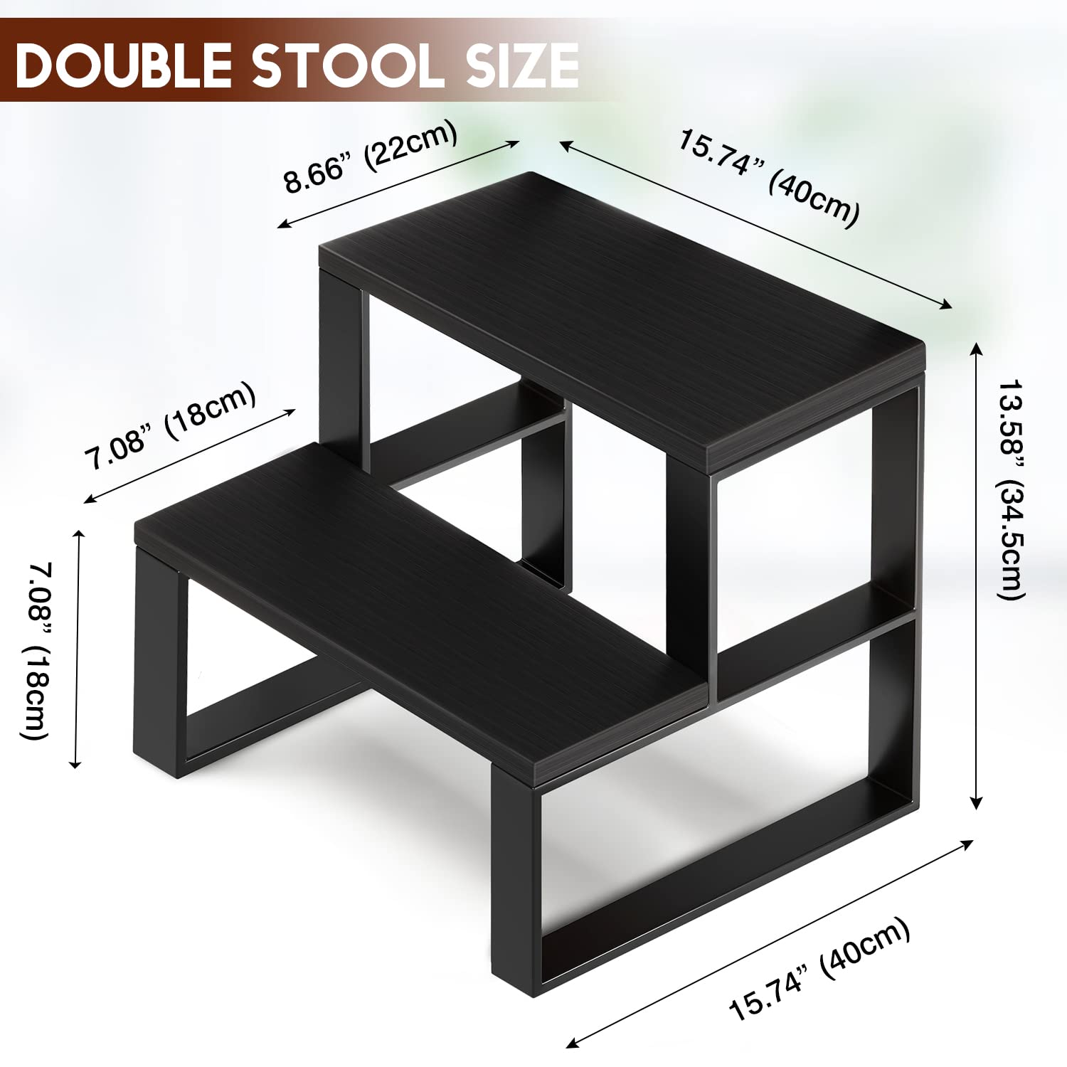 Slef Step Rocker Stool Wooden Step Stools for Adults Kids Steping Stool for Kitchen High Bed ...
