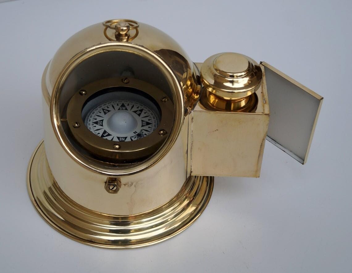 SX Nautical Instruments Maritime Brass Floating Dial Binnacle Gimbled Compass Marine Ship/Boat Lamp