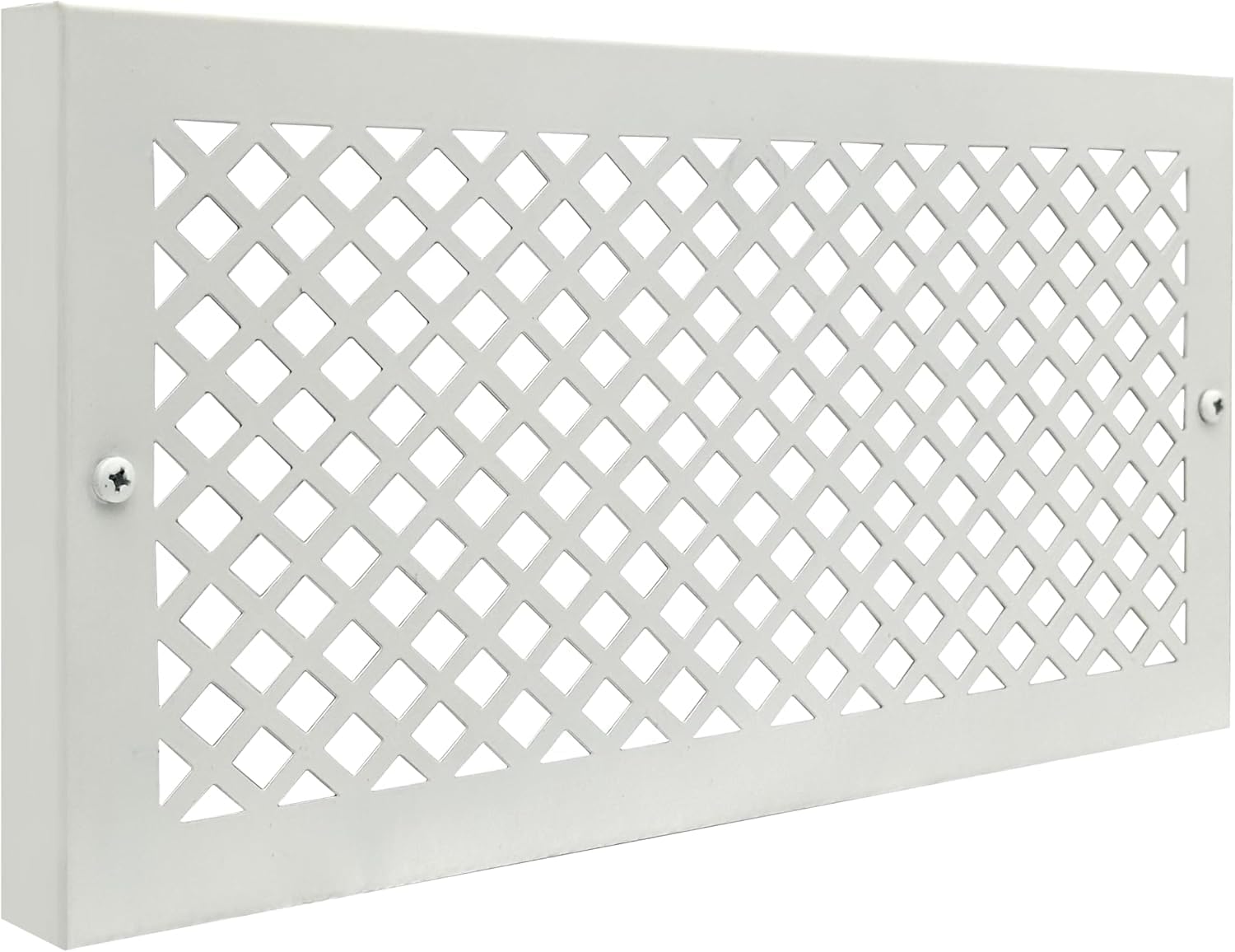 6" x 30" Lattice Design Bases Board Register in Glacier White - Decorative Air Vent Covers- Bases Board Register 6” x 30”