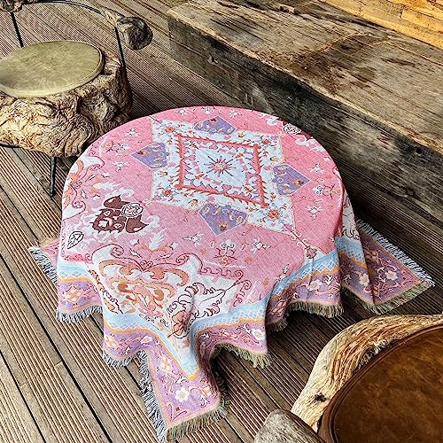 LumiSyne Cotton Woven Throw Blanket With Tassel Bohemian Tribal Ethnic Style Geometric Pattern Aztec Navajo Blanket Decorative Throw For Sofa Bed Armchair Camping Tapestry Tablecloths Carpet 160x130cm - Image 2
