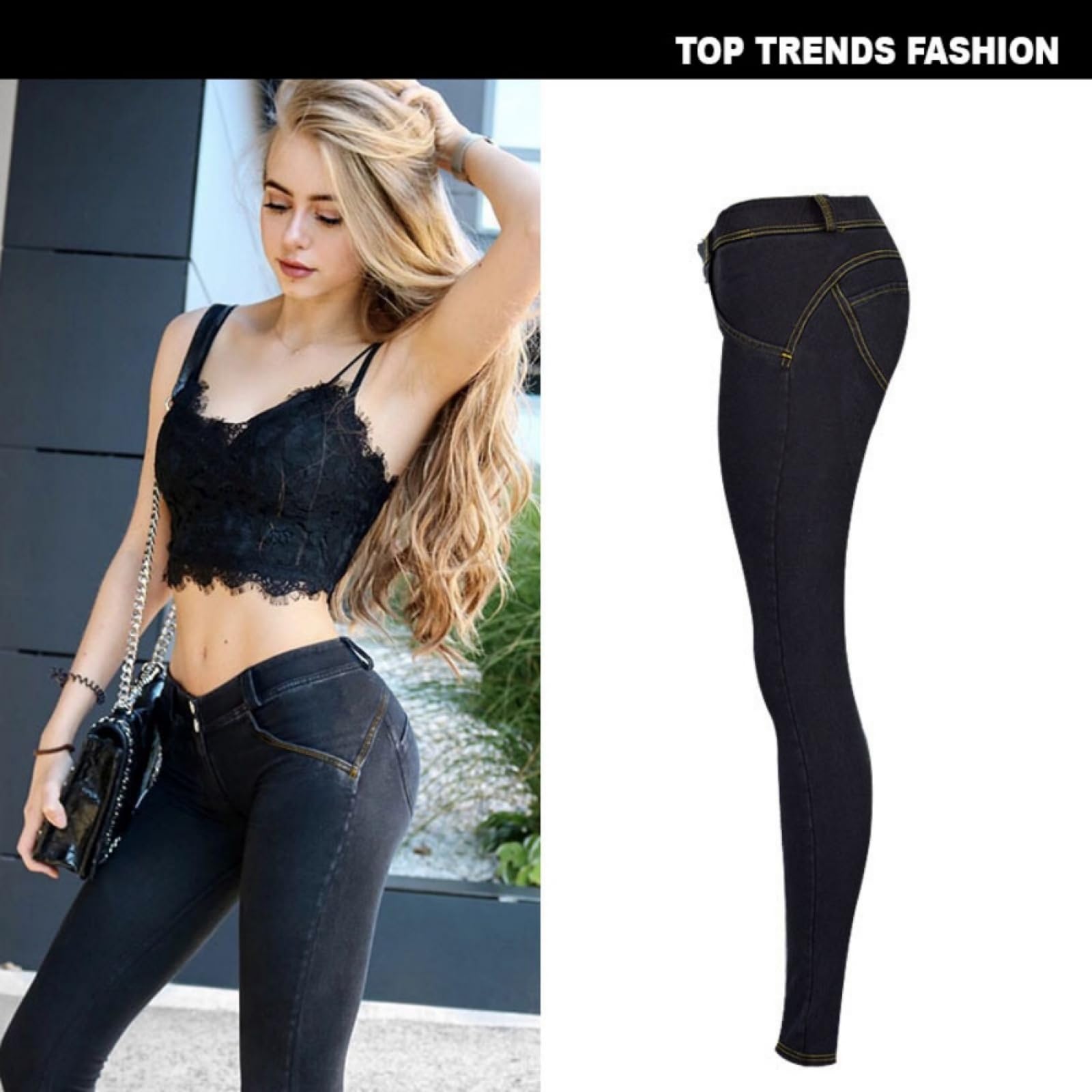 Pantalones Vaqueros Elásticos De Cintura Baja para Mujer, Pantalones Vaqueros Ajustados, Mallas Push Up para Glúteos, Pantalones De Tubo para Mujer, Jeggings Ajustados