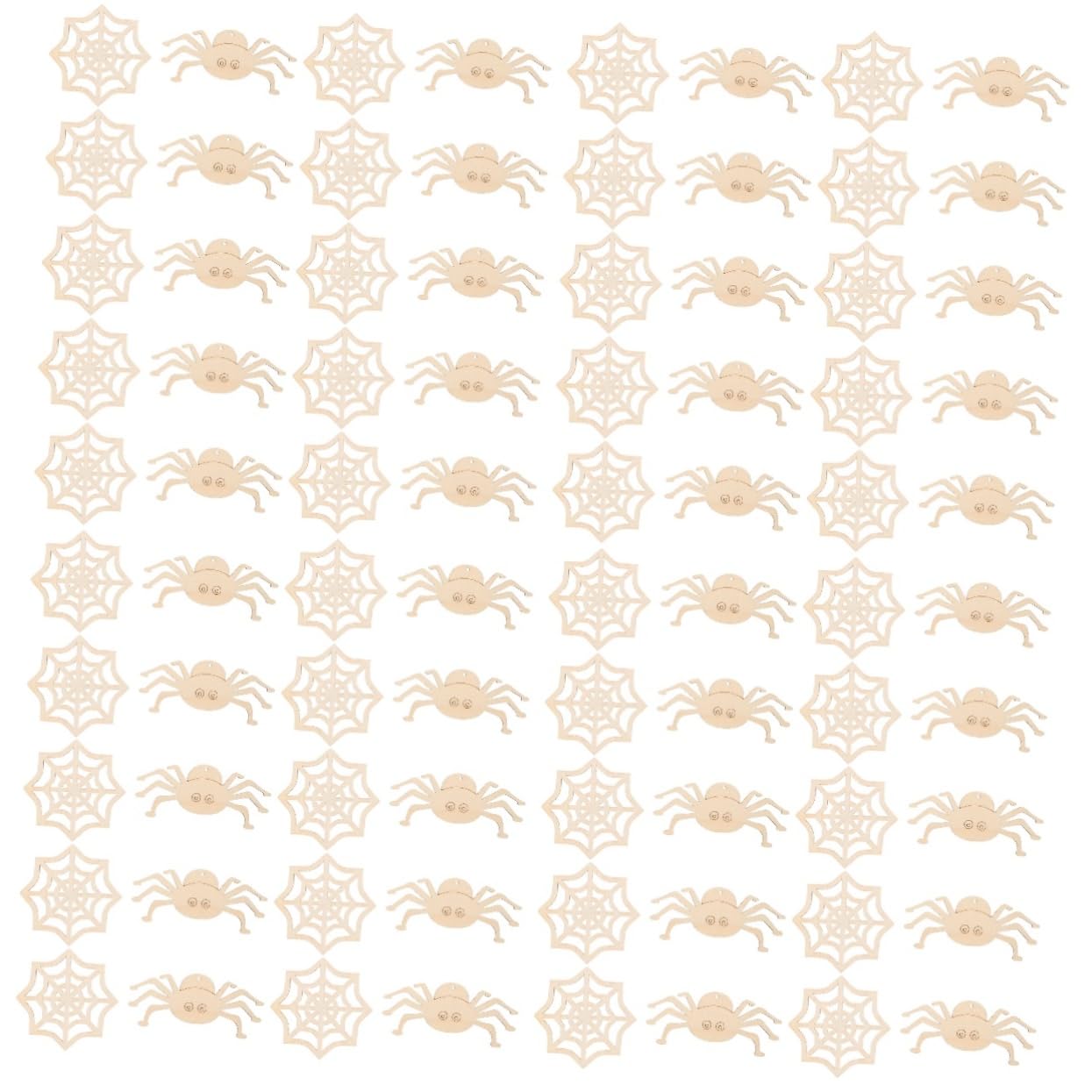 SHINEOFI 80pezzi Halloween Wooden Cutouts for Crafts Unfinished Wooden Slices for Creative Decorations Halloween Parties and Kids Activities