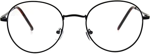 Miniatura 1 de SA106 Gafas de ojo redondas retro con lente transparente clásica con borde de metal de los años 90