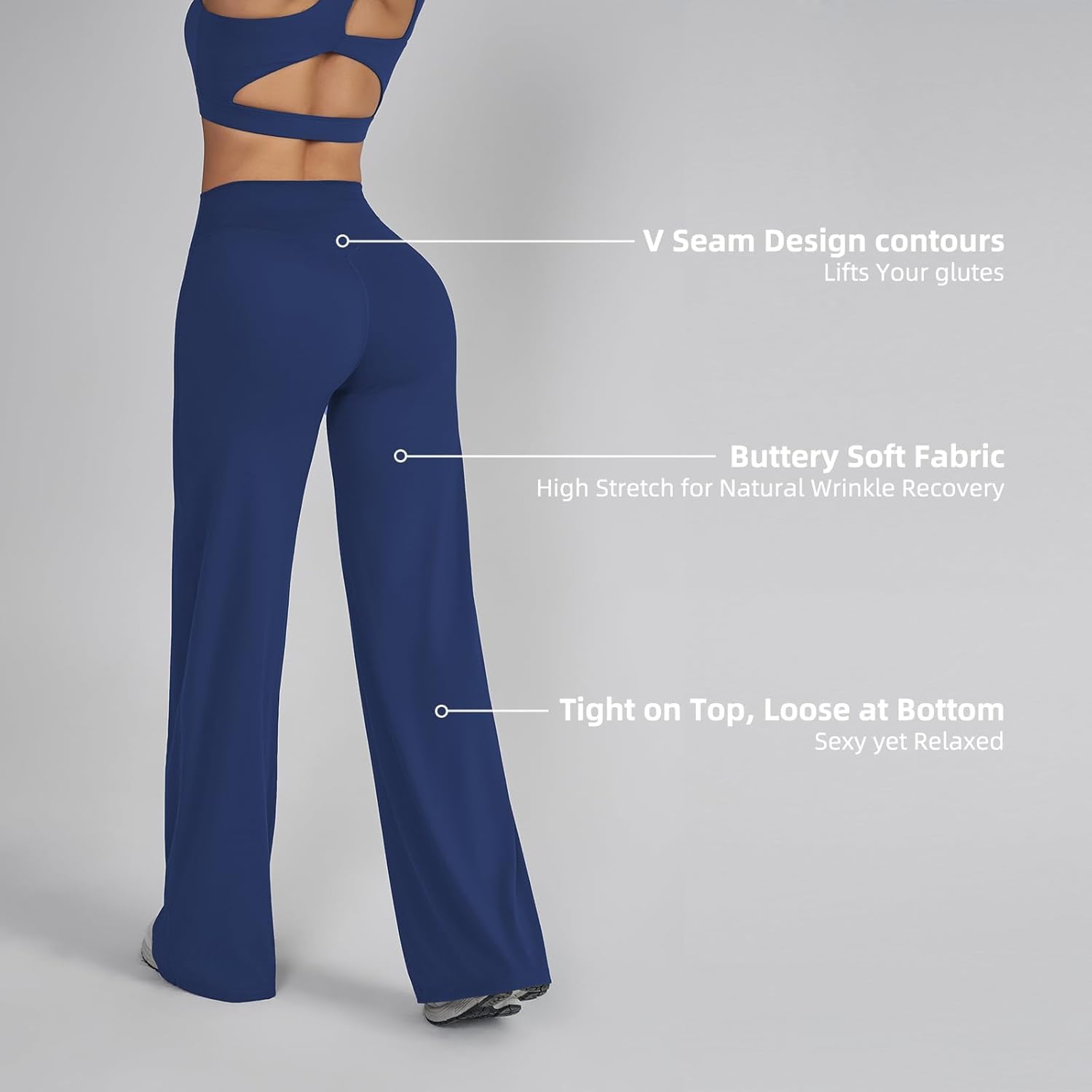 Wide Leg Leggings Women, High-Waisted Straight Leggings, Casual Pants for Women, Wide Leg Yoga Pants - Image 5