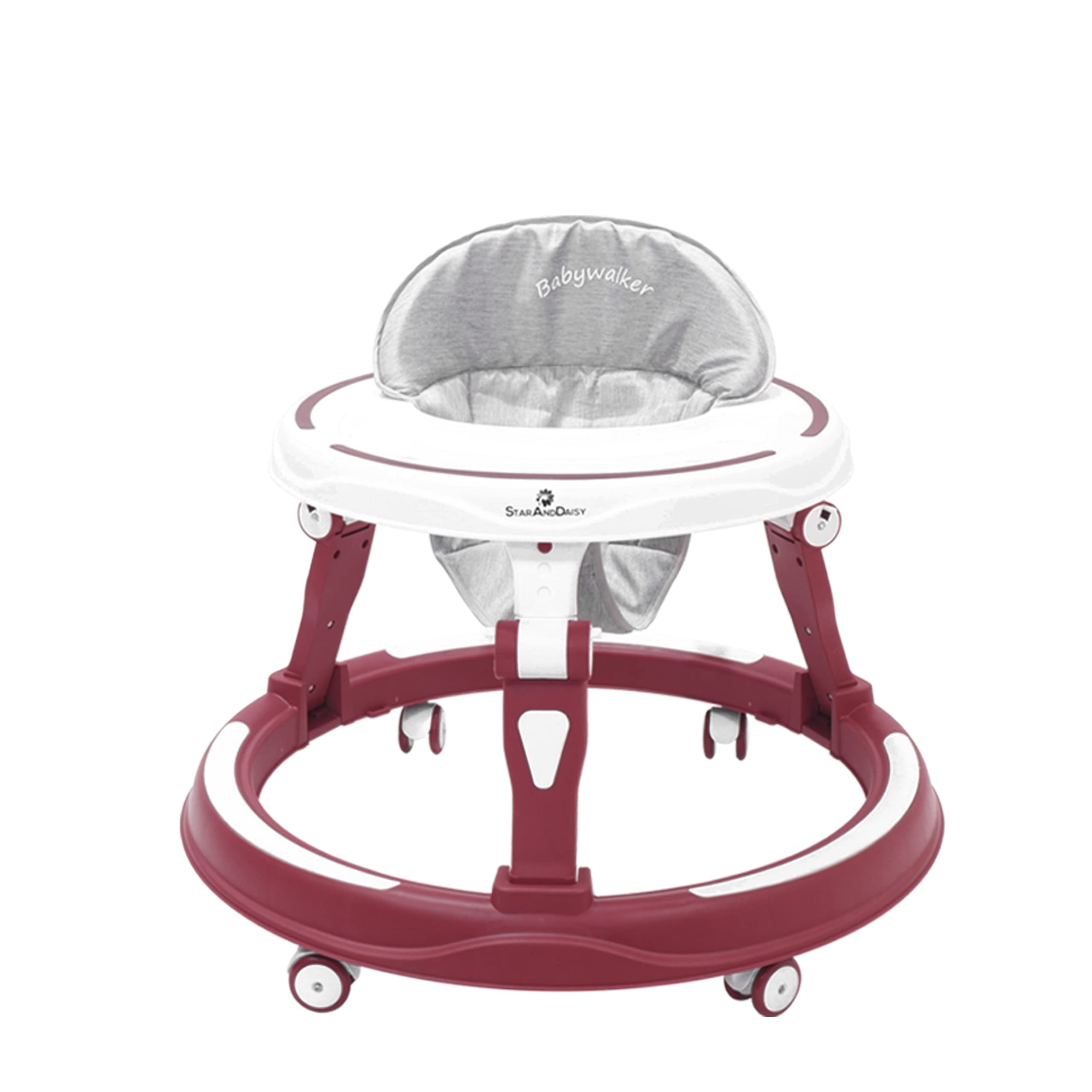 StarAndDaisy 360° Baby Walker Adjustable Height, Multi-Function Anti-Rollover Folding Walker with Height Adjustable 6-24 Months Baby Boy & Girl Walker (Red) (B0BD579T11) Amazon Price History, Amazon Price Tracker