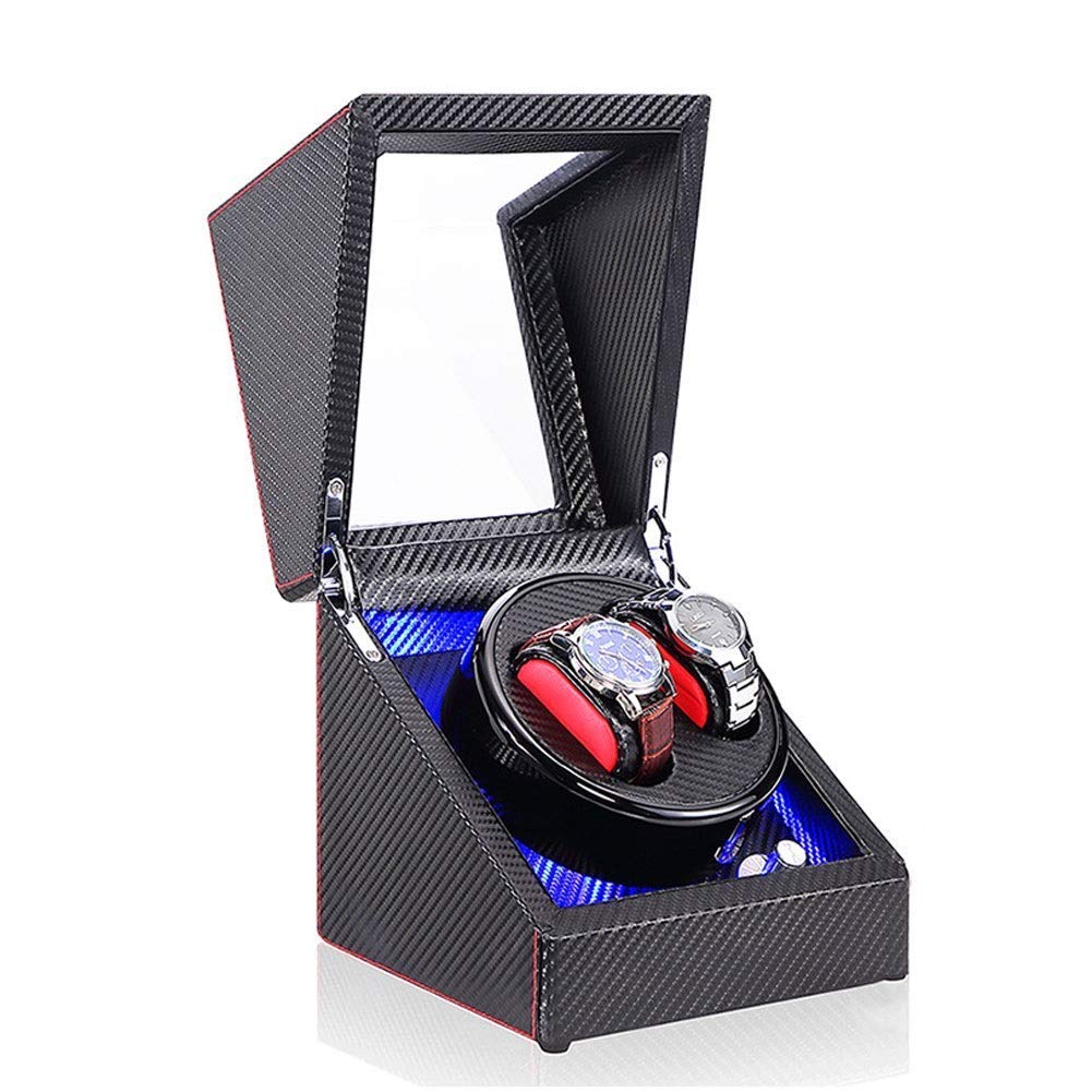 OLSKFUH Watch Watch Winder Automatic Quiet Motor Led Light 5 Rotation Modes Watch Storage Box- Available In 6 Styles,F