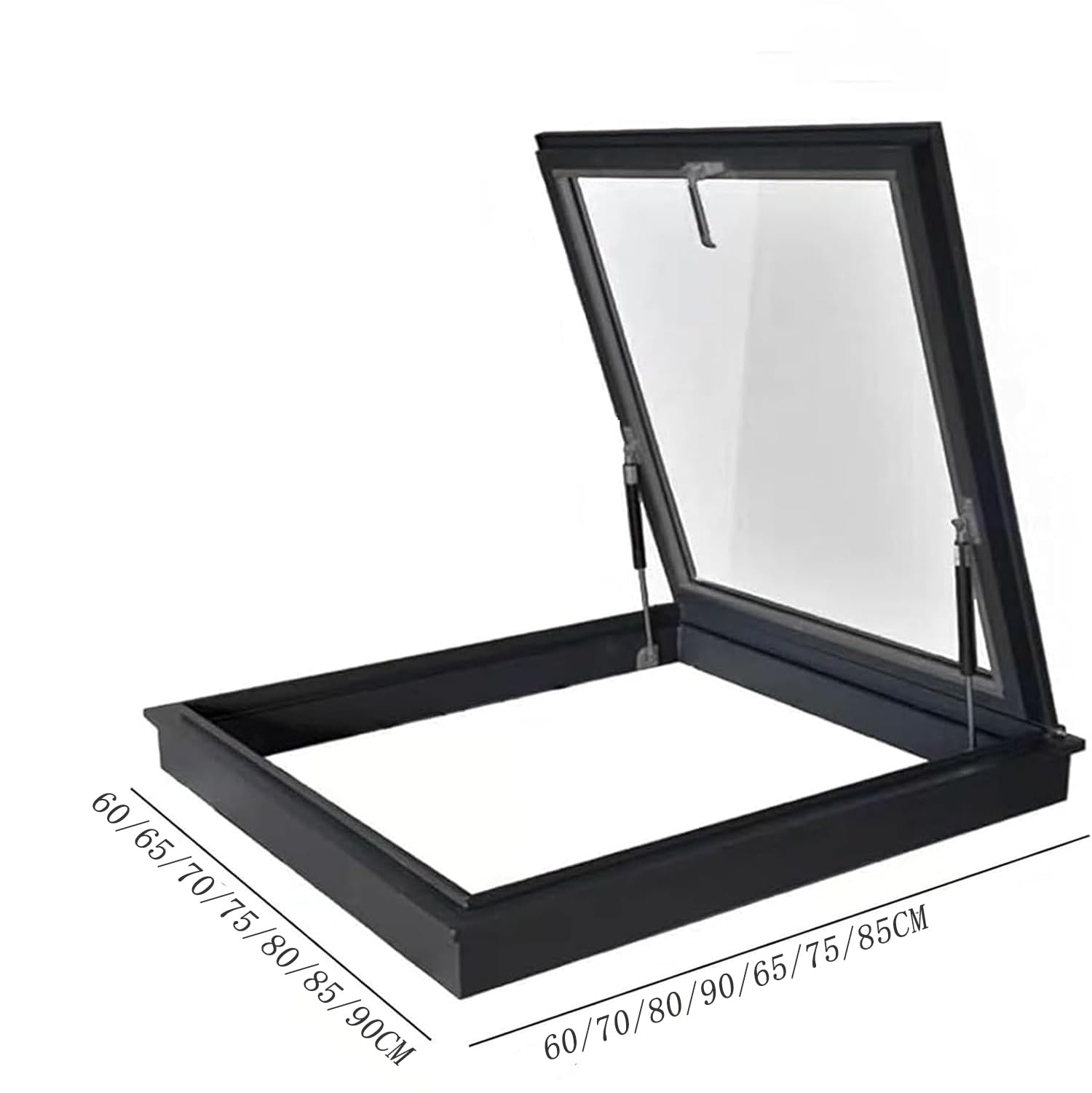 Claraboya de Aluminio, Ventana de tejado para Vivienda, Doble acristalamiento, ventilación Manual, Rectangular, Apta para áticos, solarios,60x70cm/23.6x27.6in4.2