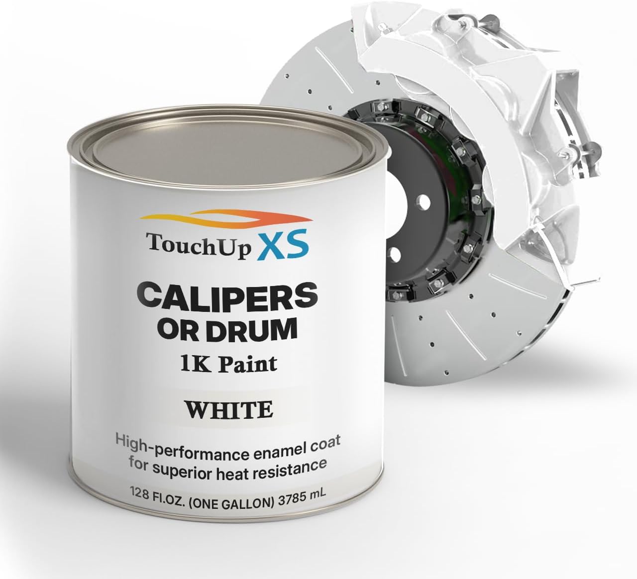 TouchupXS-High Temp Brake Calipers/Drums Enamel Coat 1K White-Gallon