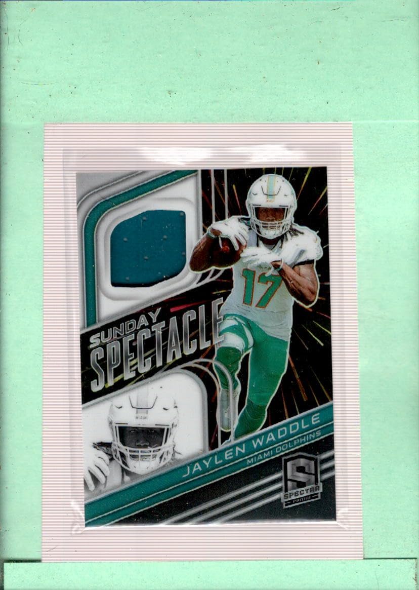 2022 Panini Spectra Sunday Spectacle Hyper #9 Jaylen Waddle MINT MEM SER/75 Miami Dolphins Football