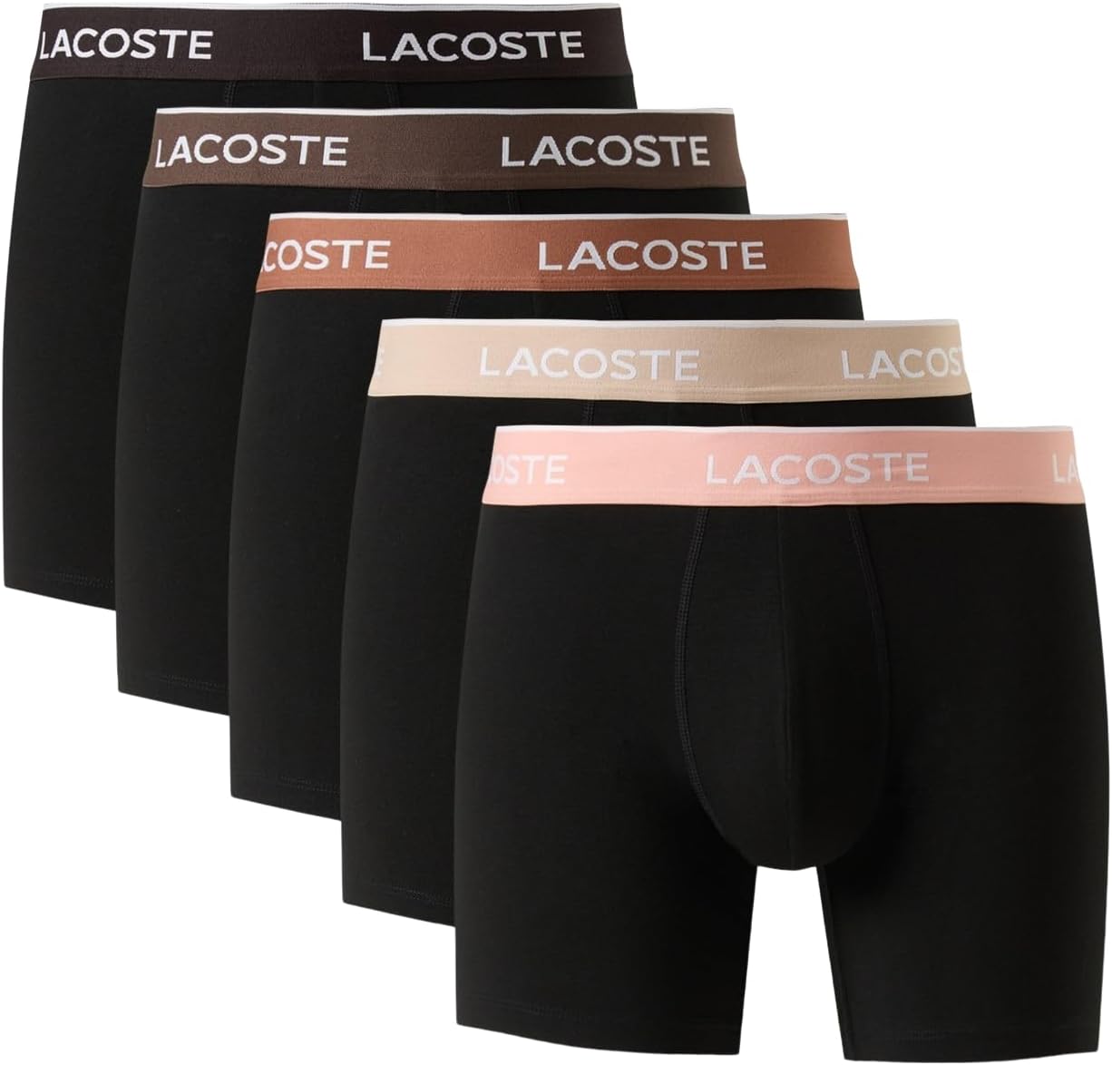 Lacoste Men's Cotton Stretch Essentials Boxer Briefs, 5-pack