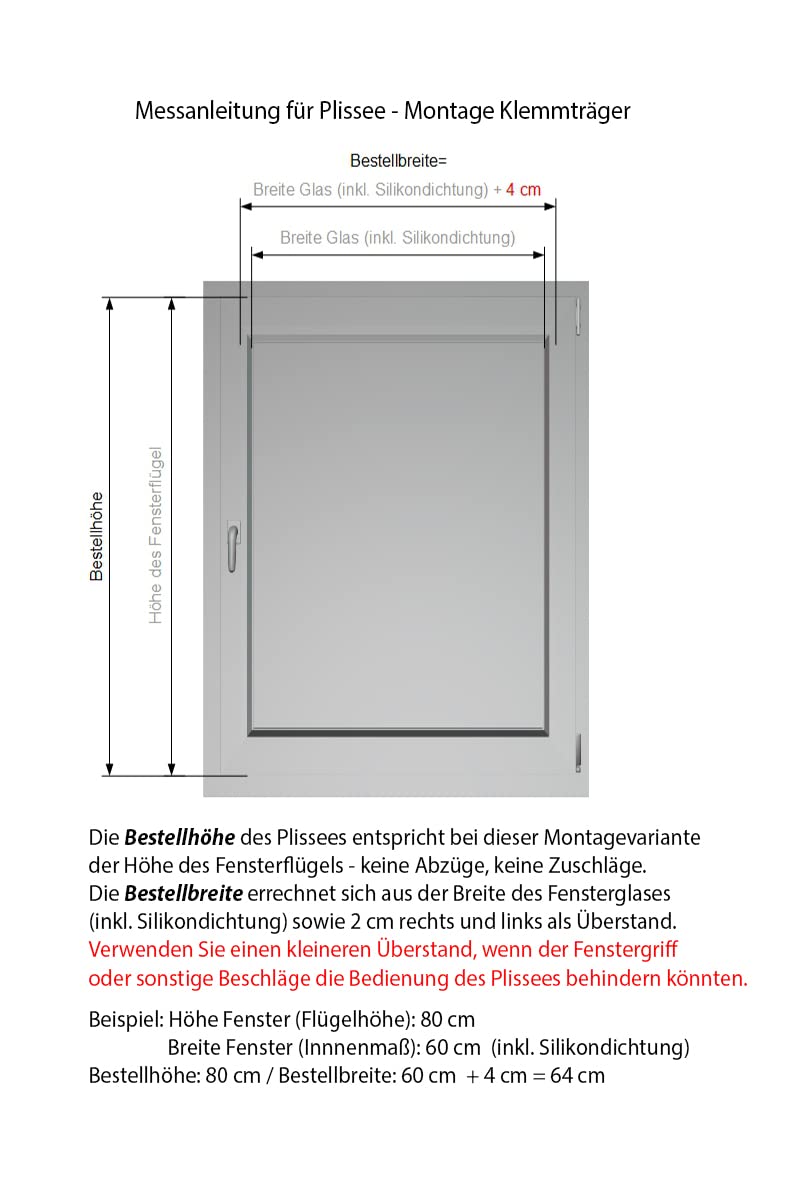 tilldekor Plissee auf Maß Klemmträger ohne Bohren nach Maß