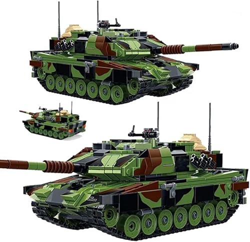 General Jim's Toy's Leopard L2A6 - Tanque de batalla principal alemán Modern Day 1043 Bloques de construcción modulares de ladrillo, modelo militar