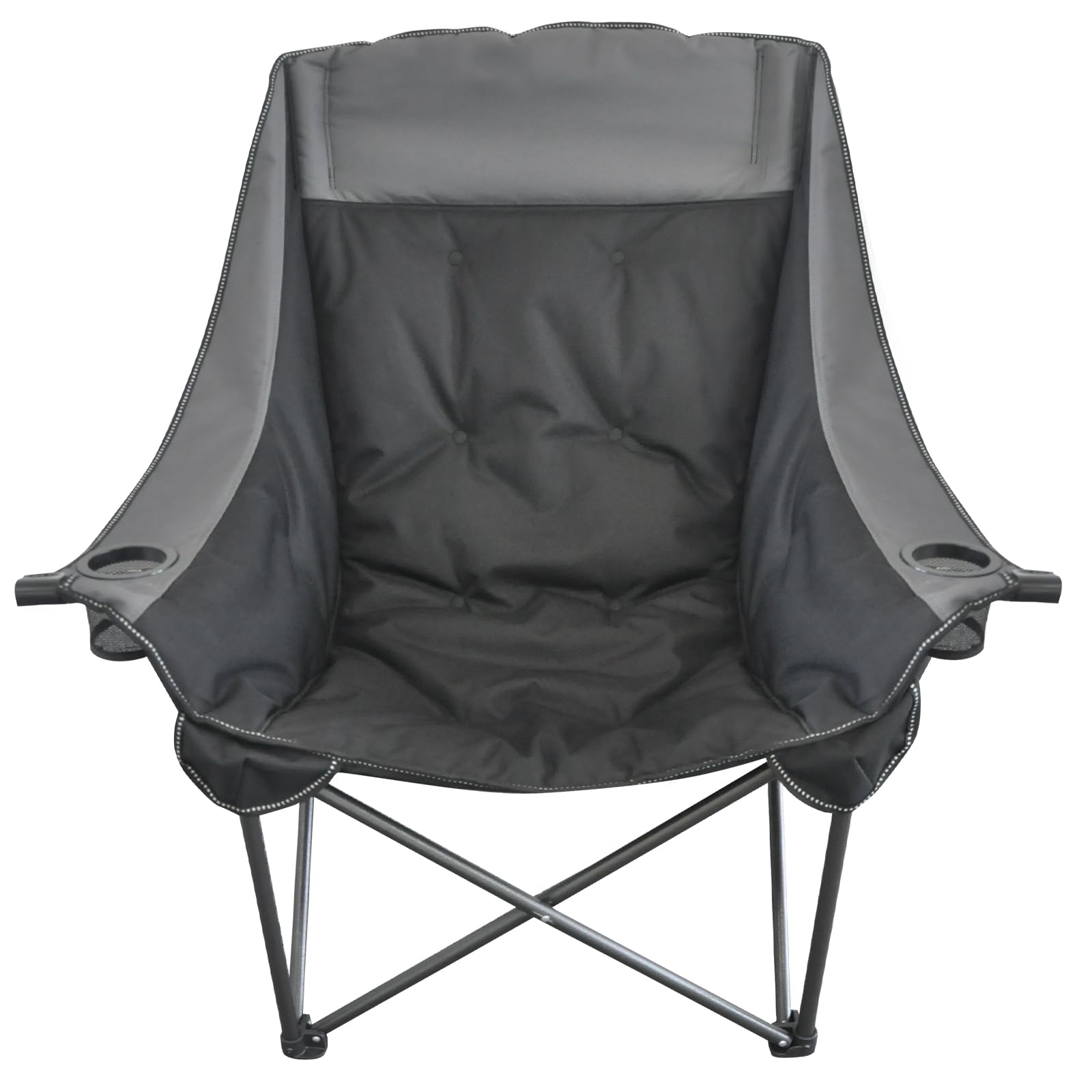 WILDROOTS HighBack Fully Padded Camping Chair,500 LBS Heavy Duty with Cup Holder,Padded Arm and Back Rest with Carry Bag Included