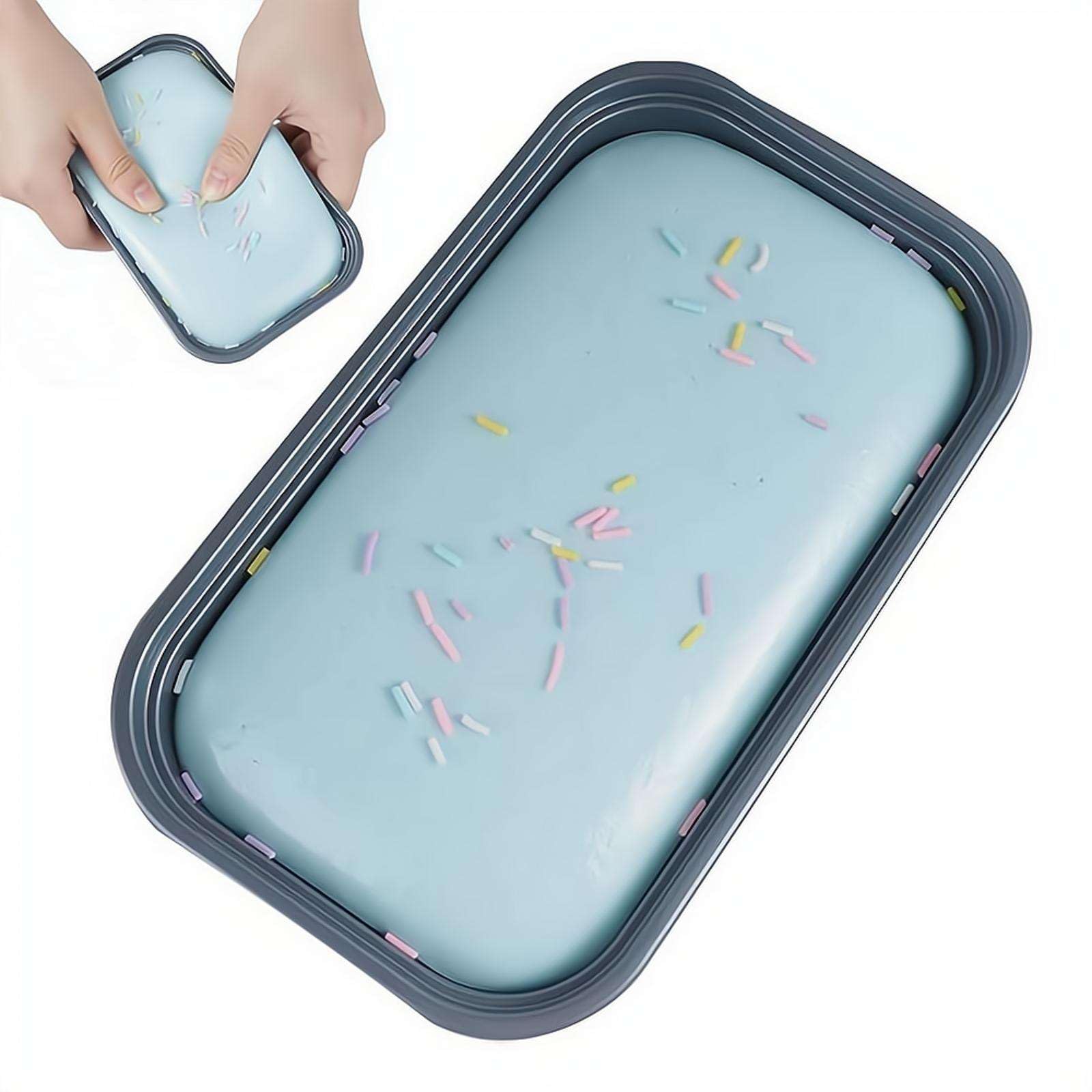 Realistic Faux Box Cake Stress Relief Squishies,Sticky Tactile Dough Fidget Toy,Pressure Relief Tool Sticky Tactile Dough,Slow Rising Sensory Squeeze for Adults,Office Desk Decor & AnxietyRelief
