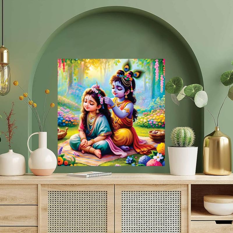 Image of British Terminal Cute little Bal Gopal Baby God Krishna| Kanha Ji | Laddu Lord Makhan Chor Painting Religious Poster for Pregnant Women for wall (matt thin vinyl,sticker,multicolor,unframed)| bj335