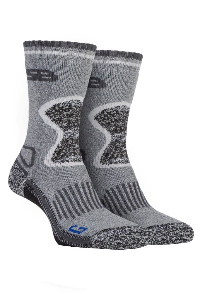 Storm Bloc Women's Sbgls003ecr - 2 Pairs Cushioned Sole Wool Blend Winter Hiking Socks With Arch Support (4-8 Uk, )